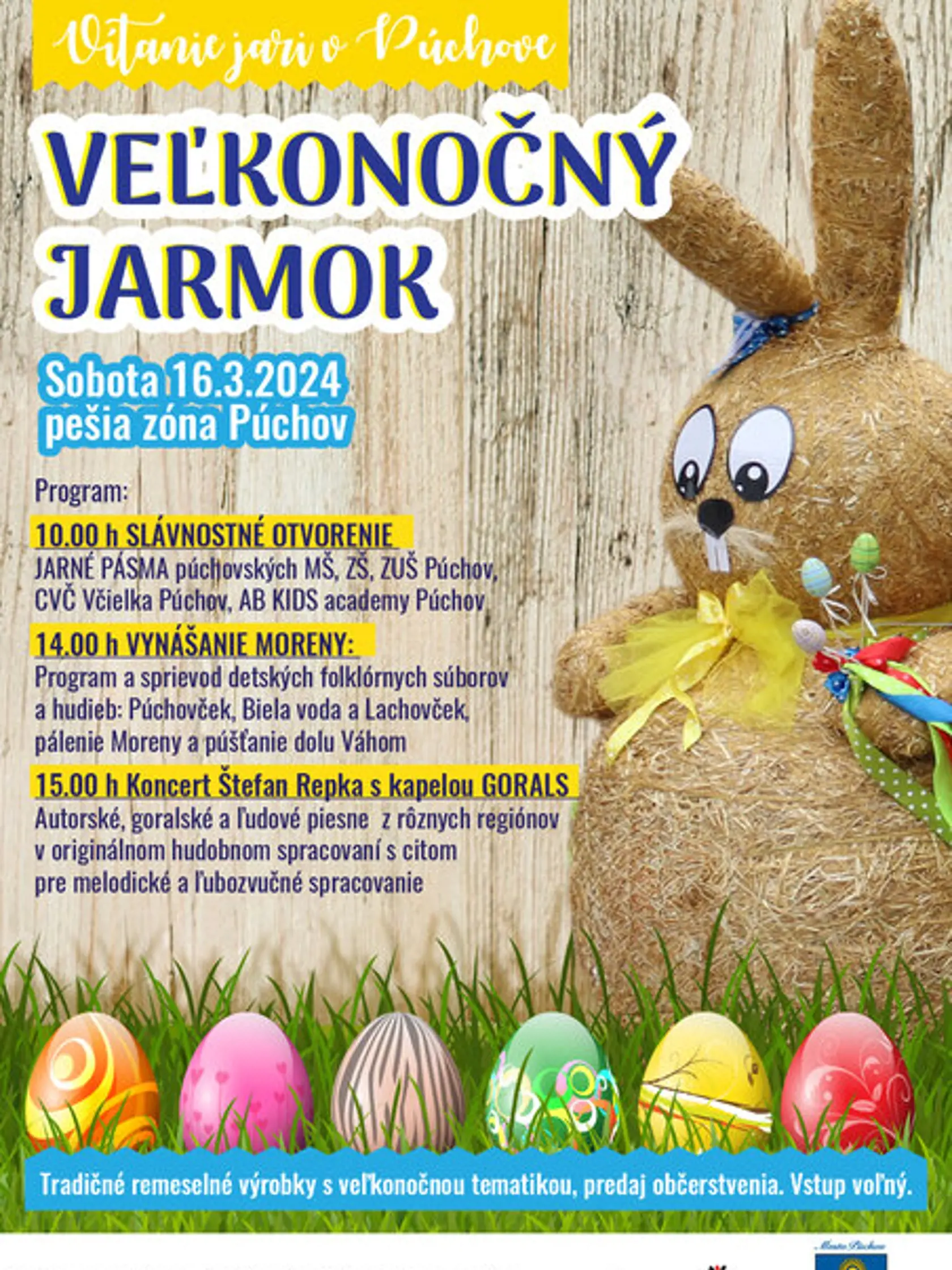 V Púchove sa veľkonočné trhy budú konať v sobotu.