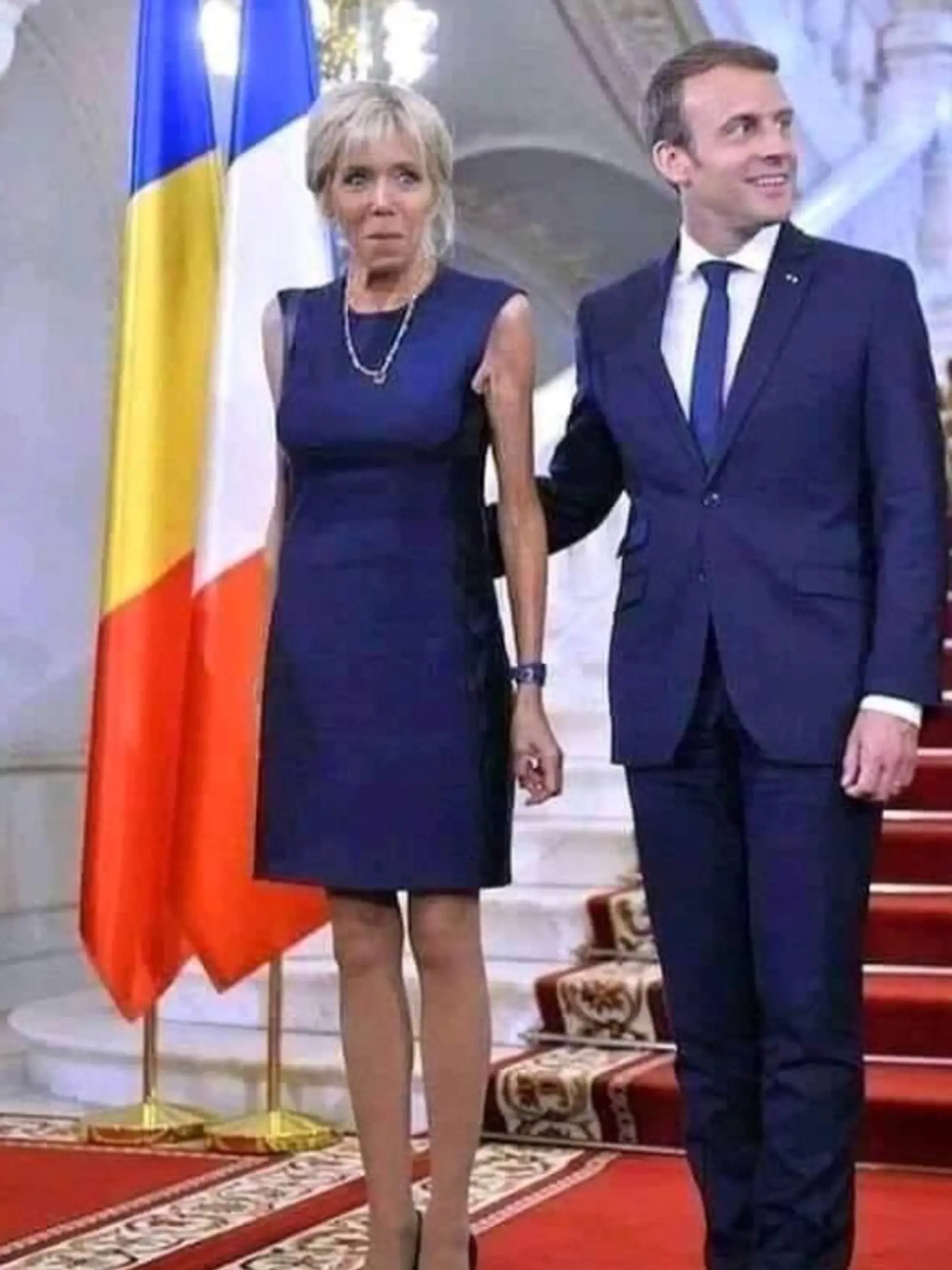 Fotografiu zverejnil africký politik Fikile Mbalul a po niekoľkých minútach ju opäť stiahol. To, prečo tak spravil, známe nie je. Brigitte Macron je však na zábere chudšia, než zvyčajne.