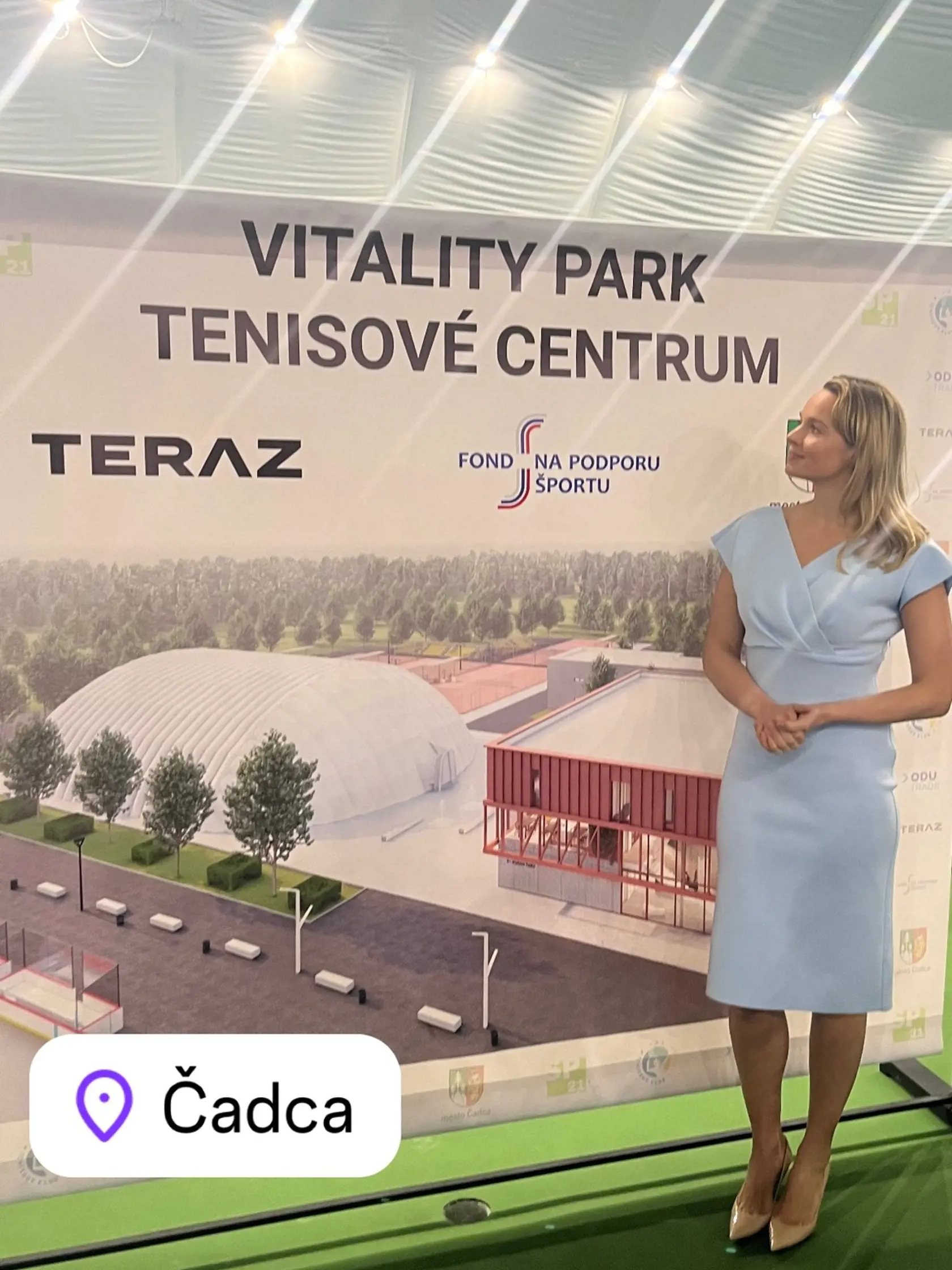 Romana Tabák na otvorení tenisového centra v Čadci.