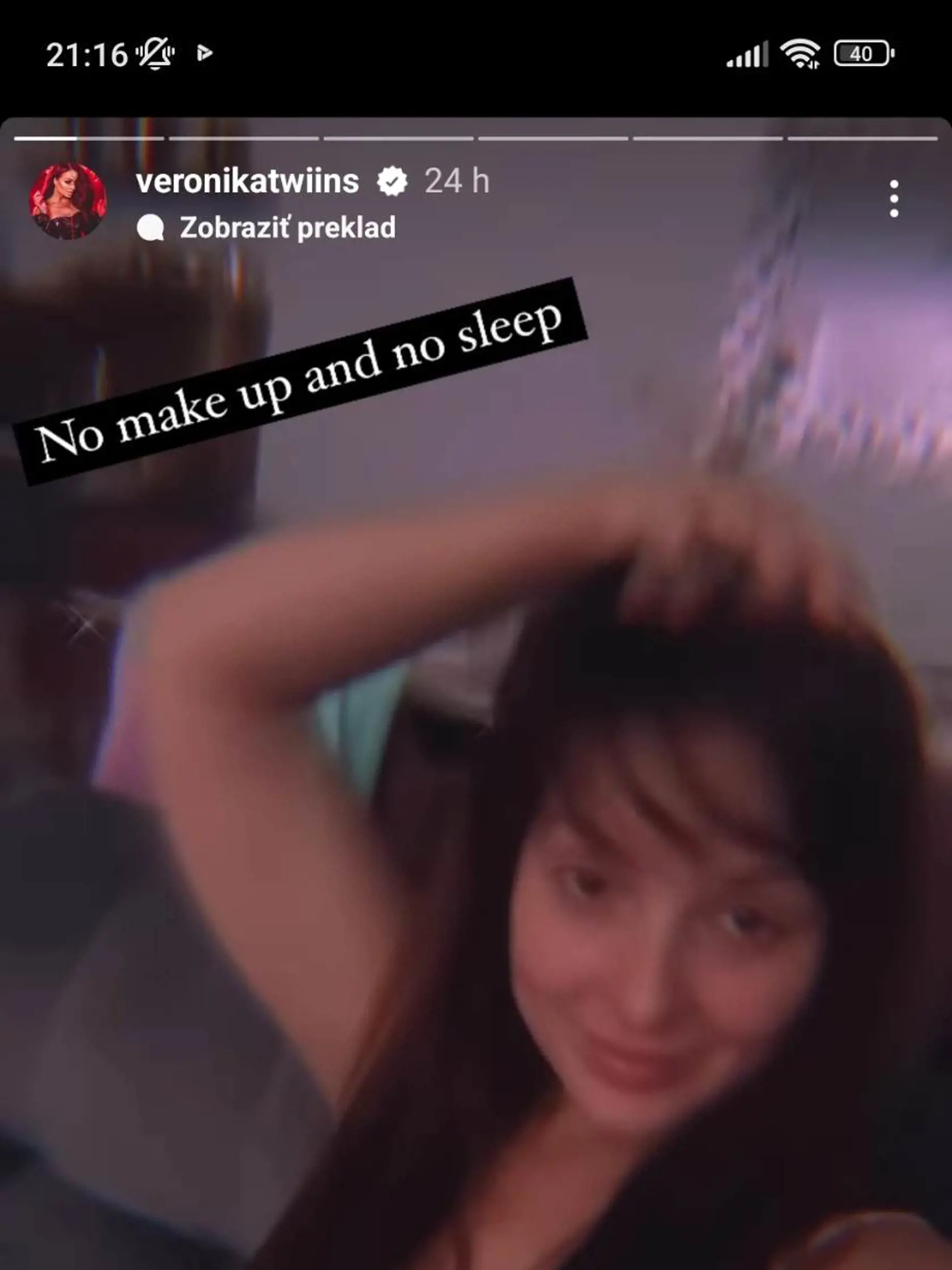 Veronika Nízlová bez make-upu