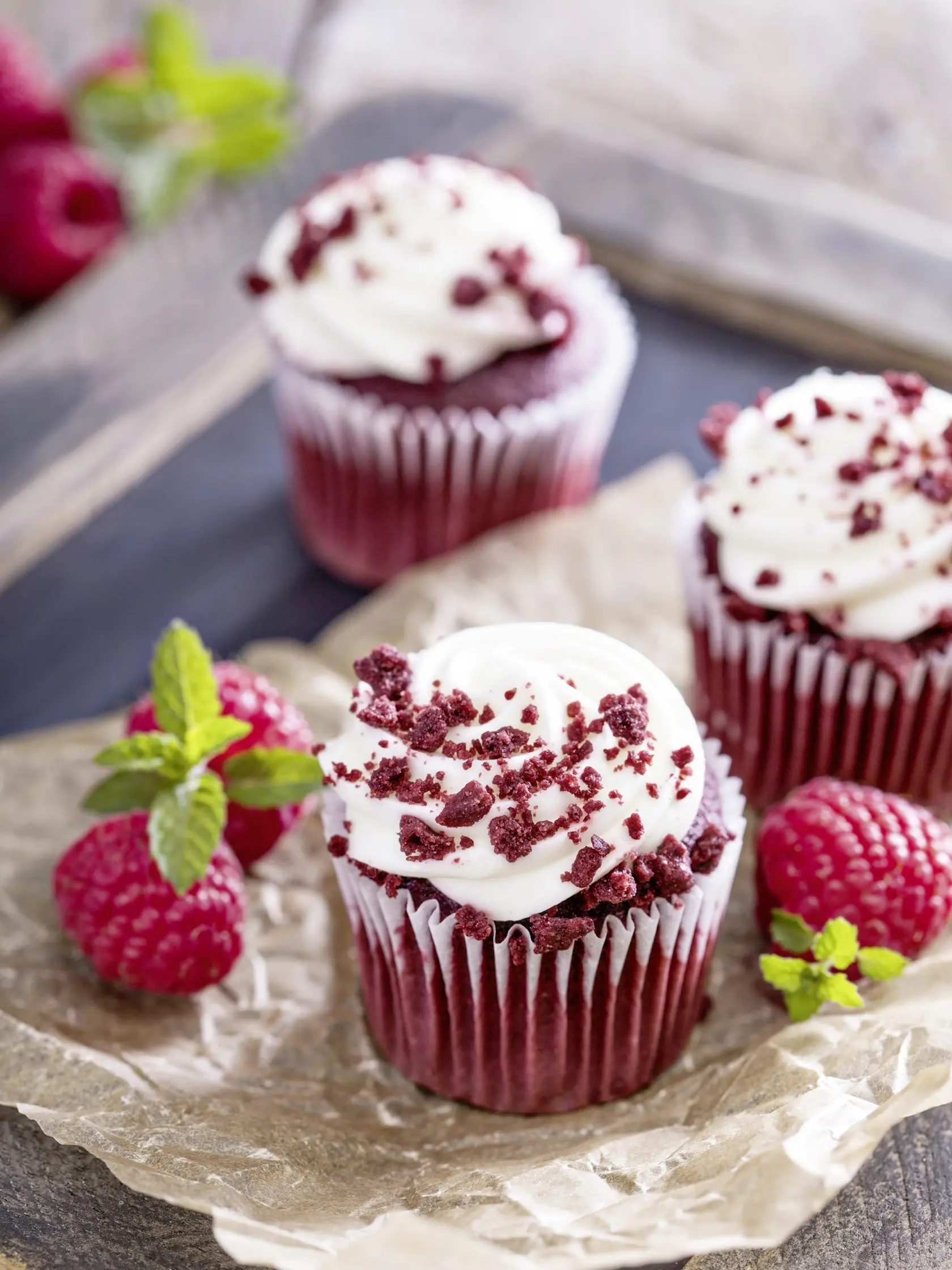 Red velvet mafiny s cmarom.