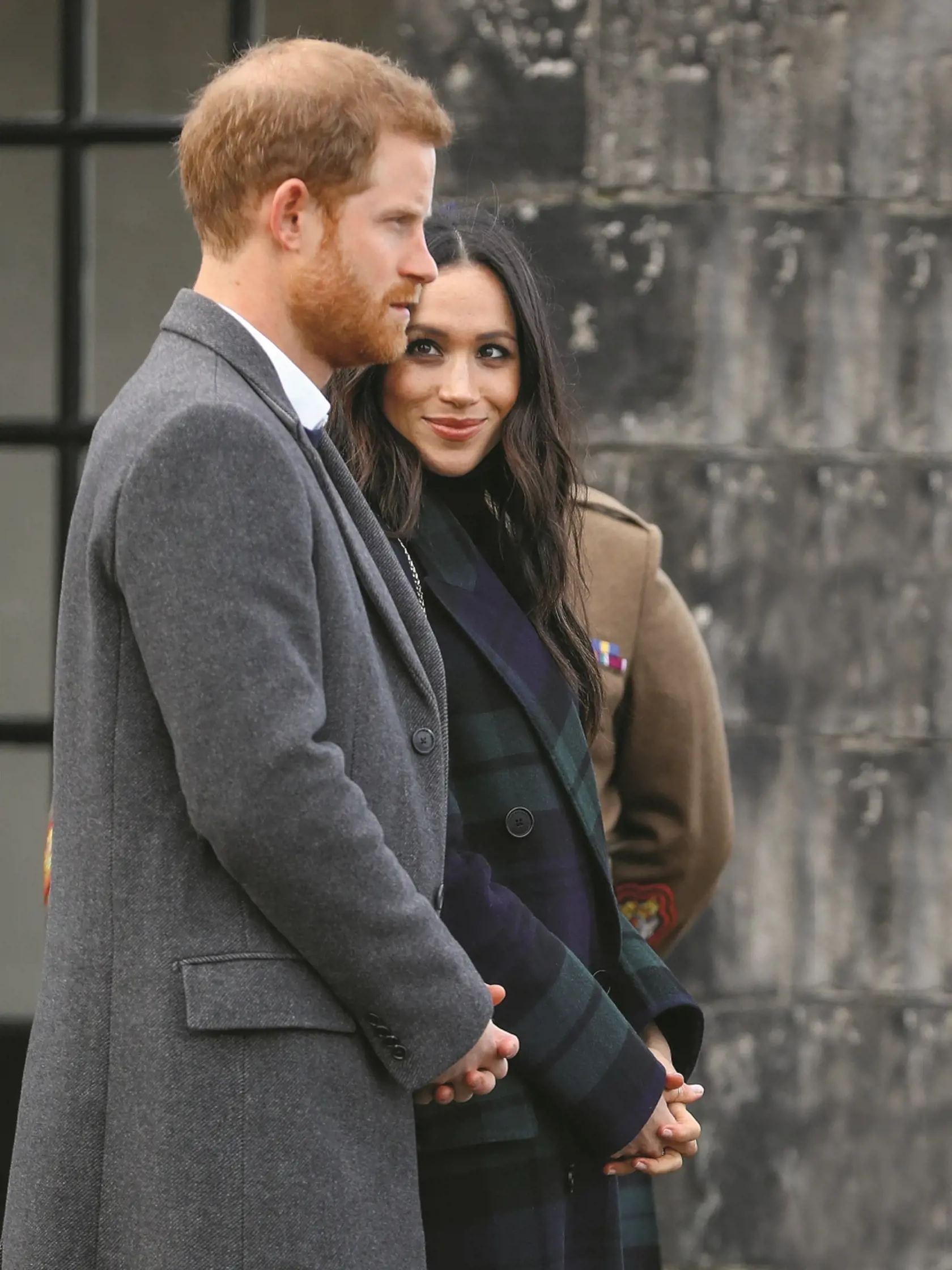 Britain's Prince Harry and his fiancée, US actress Meghan Markle look on after watching the firing of the One o'clock gun at Edinburgh Castle during a visit to Scotland on February 13, 2018., Image: 363144111, License: Rights-managed, Restrictions: , Model Release: no, Credit line: Profimedia, AFP