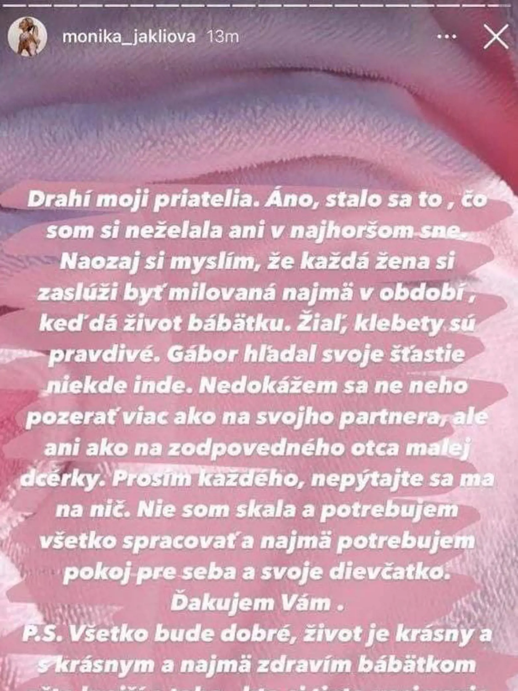 Borárosova partnerka Jákliová informovala o údajnej nevere bojovníka na sociálnej sieti.