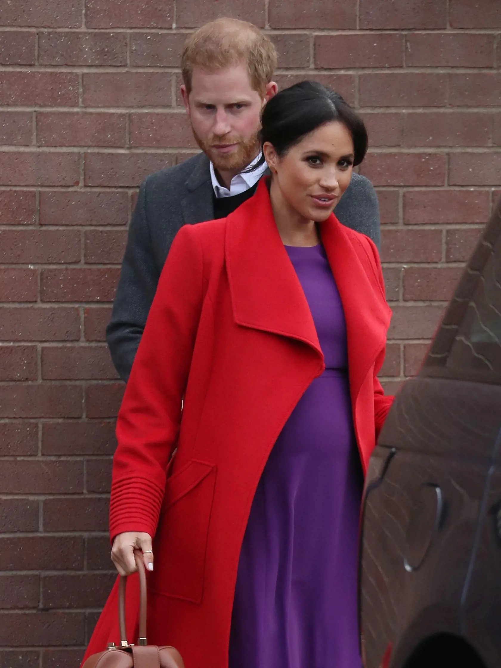BIRKENHEAD, ENGLAND - JANUARY 14: Prince Harry, Duke of Sussex and Meghan, Duchess of Sussex visit 'Tomorrow's Women Wirral' Charity on January 14, 2019 in Birkenhead, United Kingdom. (Photo by Neil Mockford/GC Images)