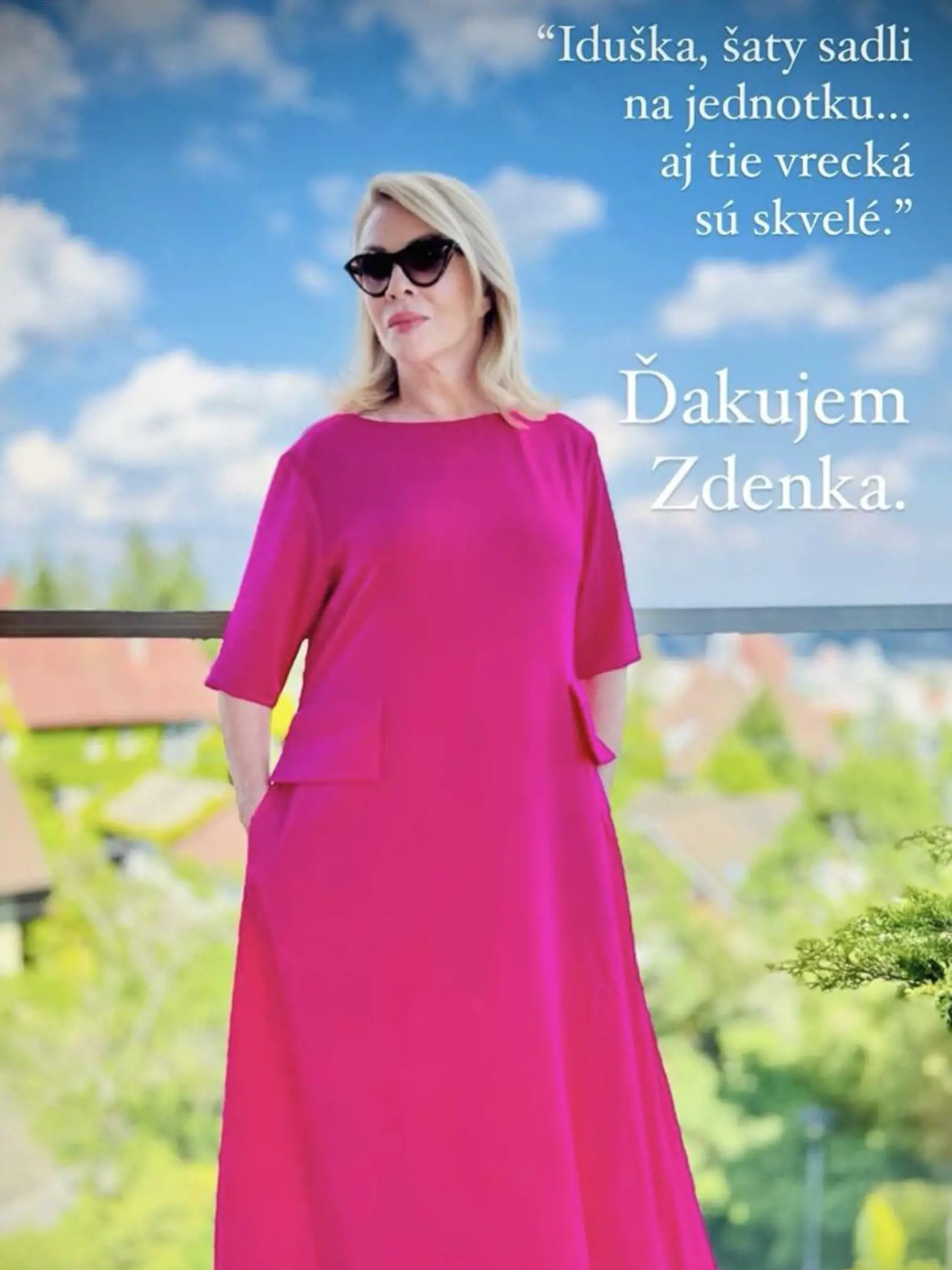 Zdena Studenková sa na oslavu Braňa ohákla do vzdušných ružových šiat.
