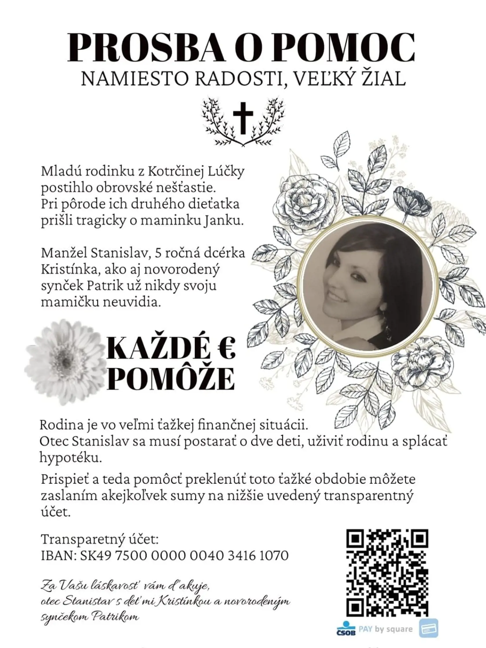 Mladá rodina prosí o pomoc. Otec zostal s dvomi deťmi sám.