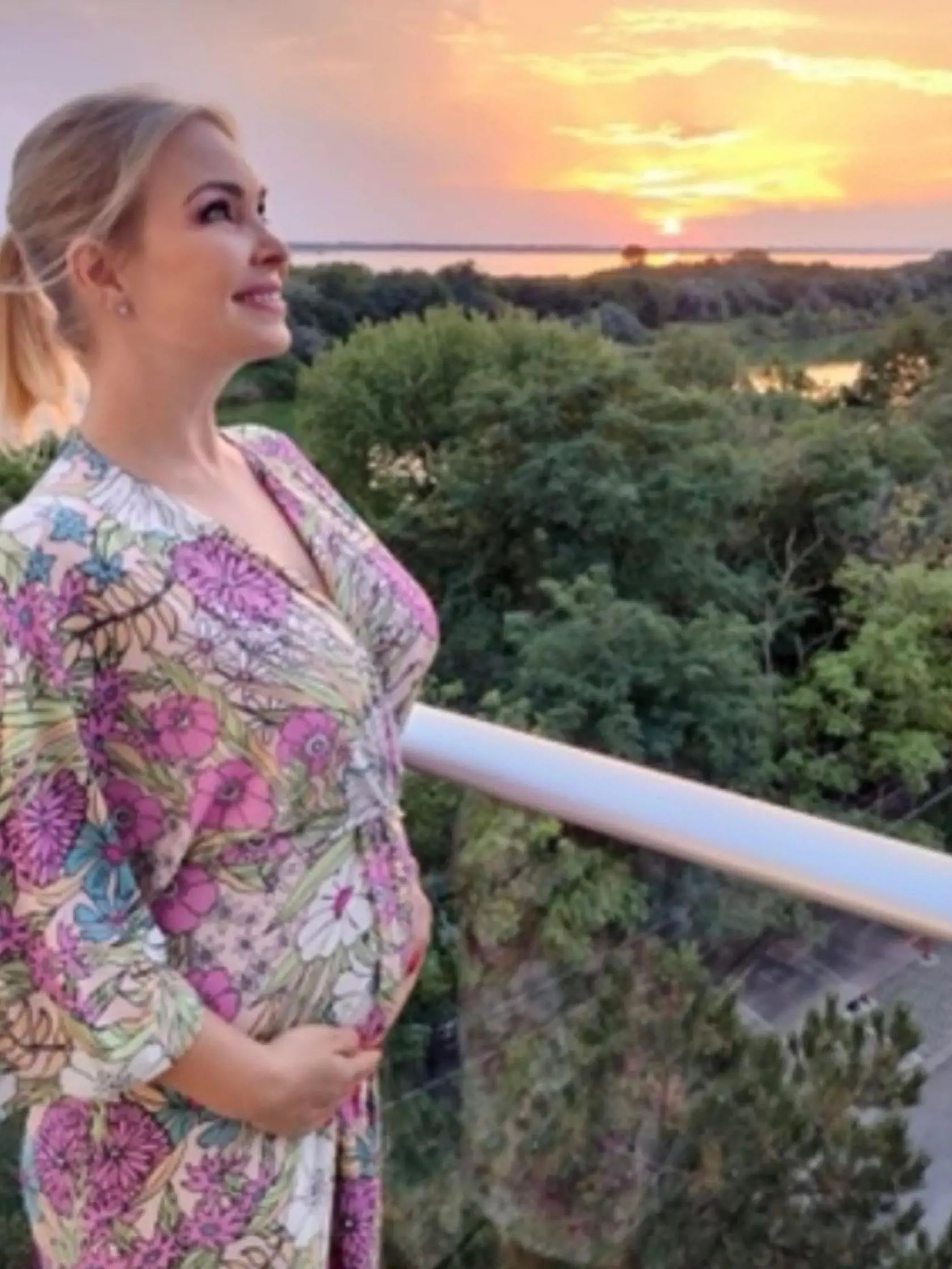 Lucia Barmošová v čase, keď bola tehotná.