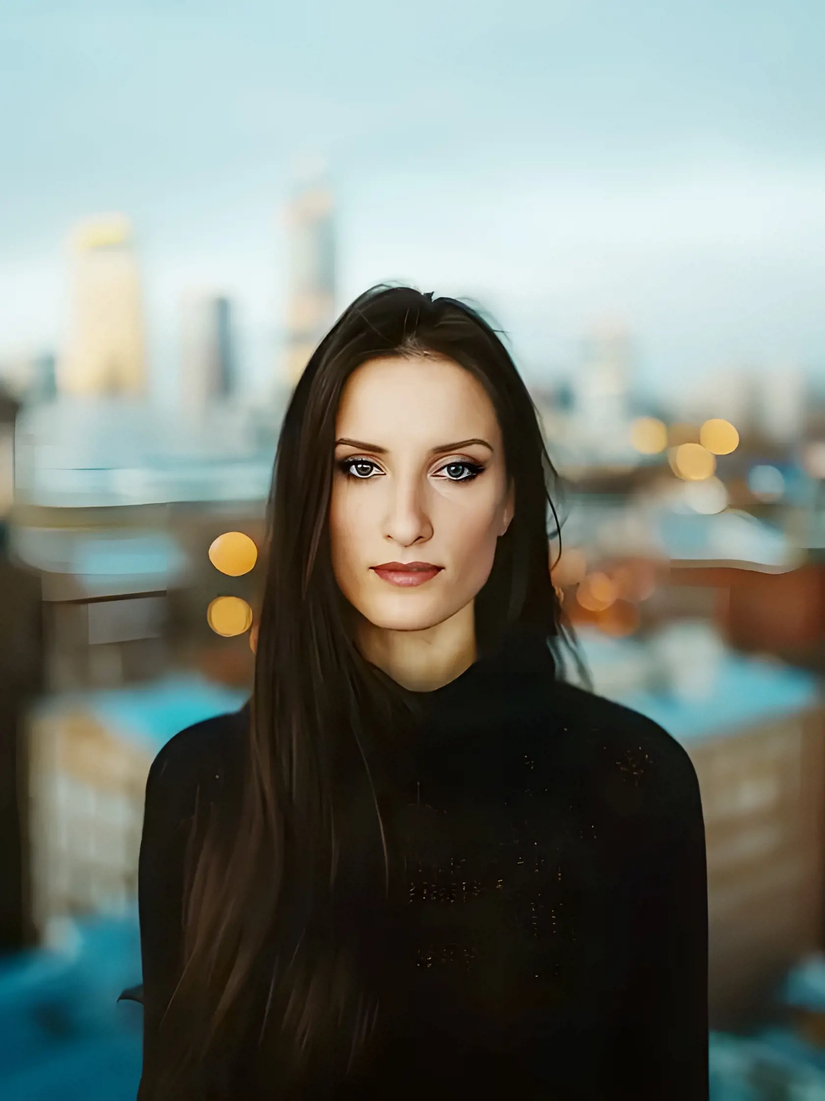 Čiernovláska Adela Vinczeová ako ju vidí umelá inteligencia.