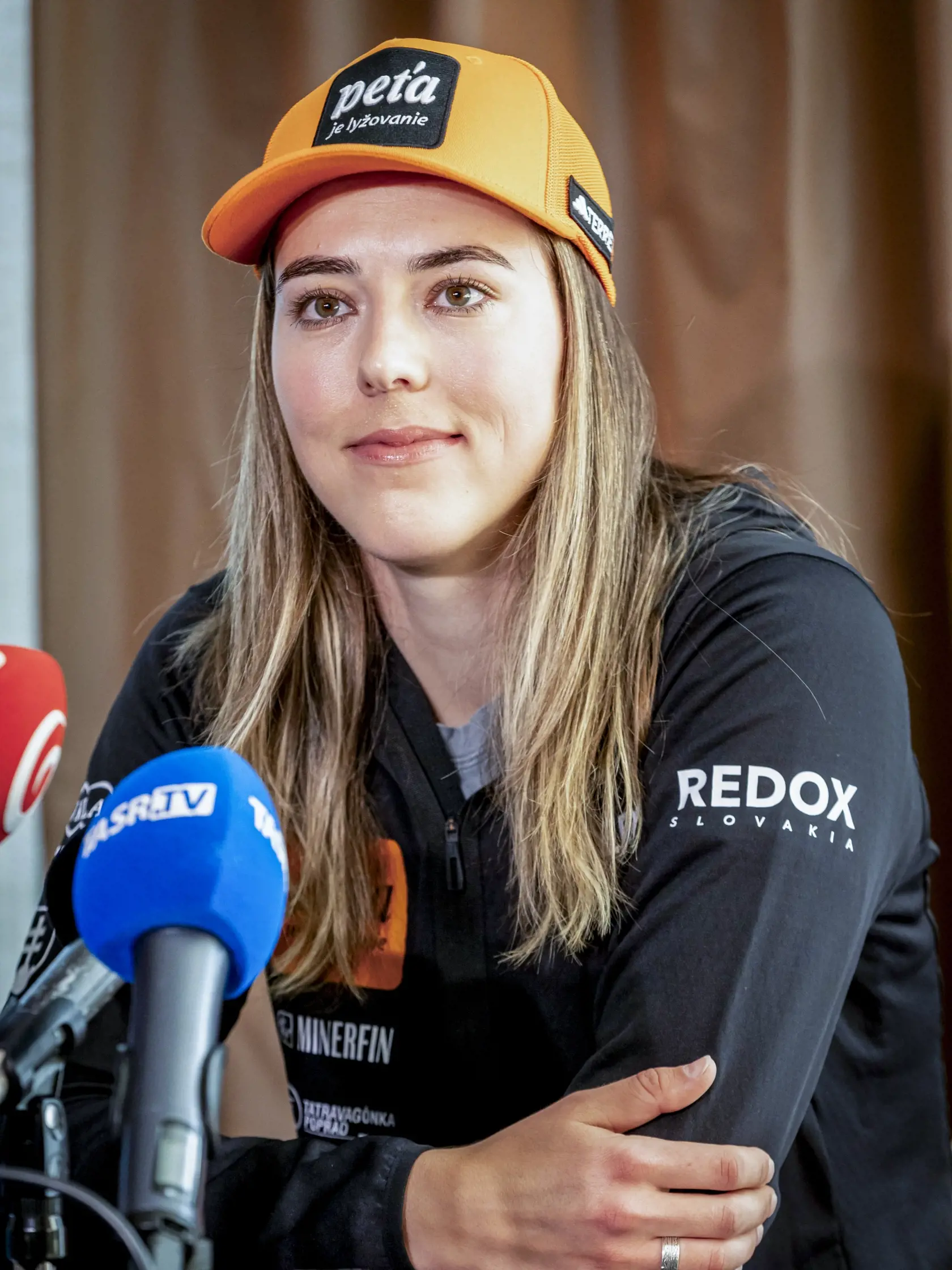 Na snímke je slovenská lyžiarka Petra Vlhová na tlačovej konferencii pred novou sezónou 2024 - 2025. 