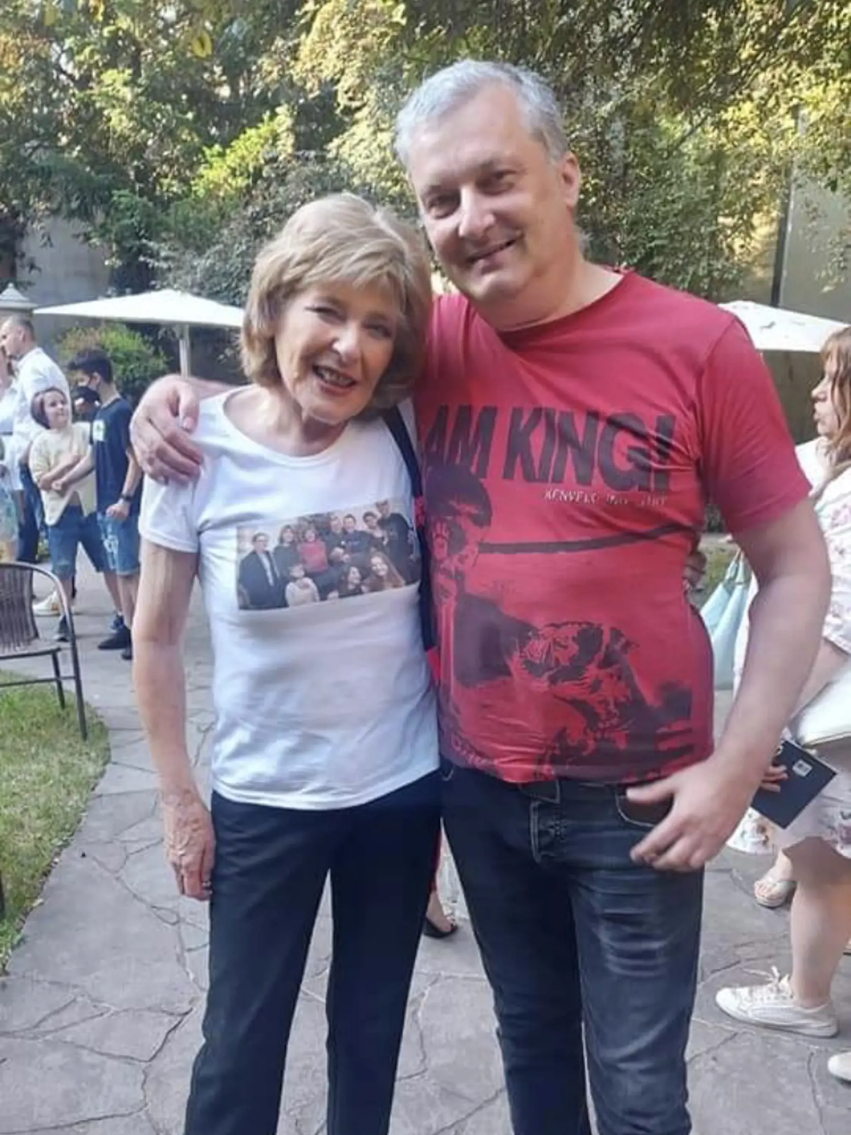 Richard Šimurka so svokrou Oľgou Feldekovou na archívnej snímke.