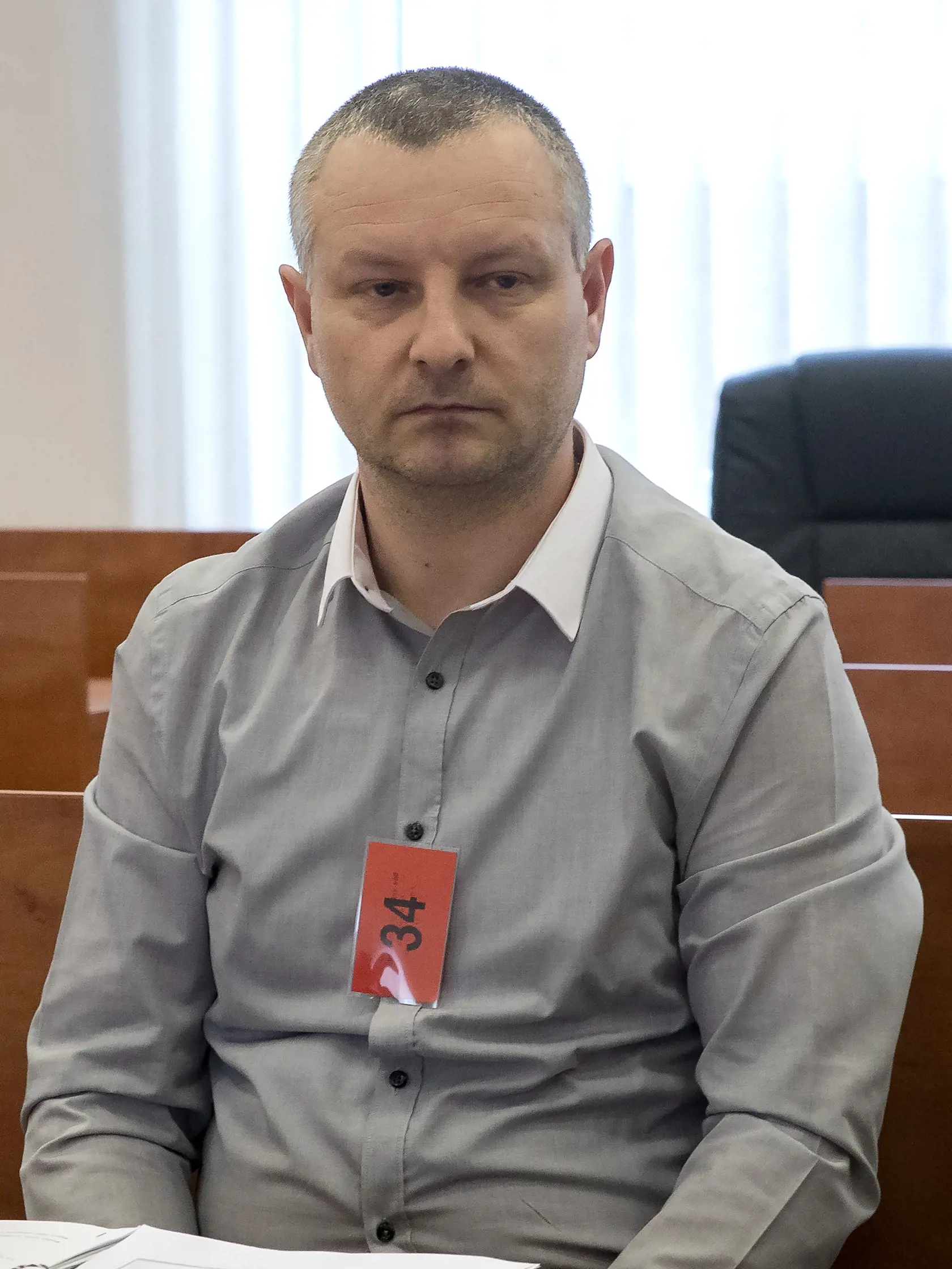 Siedme pojednávanie na Špecializovanom trestnom súde v Pezinku vo veci vraždy investigatívneho novinára Jána Kuciaka a jeho snúbenice Martiny Kušnírovej. Na snímke je odborný znalec Róbert Varga.