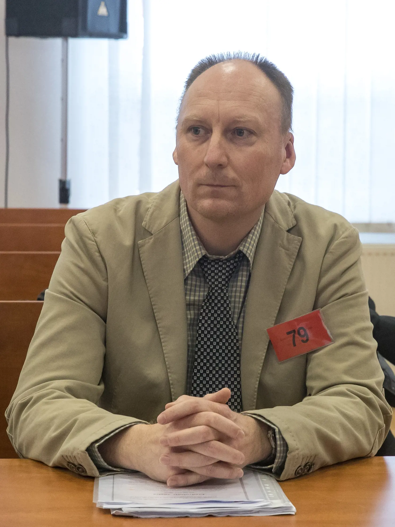 Siedme pojednávanie na Špecializovanom trestnom súde v Pezinku vo veci vraždy investigatívneho novinára Jána Kuciaka a jeho snúbenice Martiny Kušnírovej. Na snímke je odborný znalec Peter Mihály.