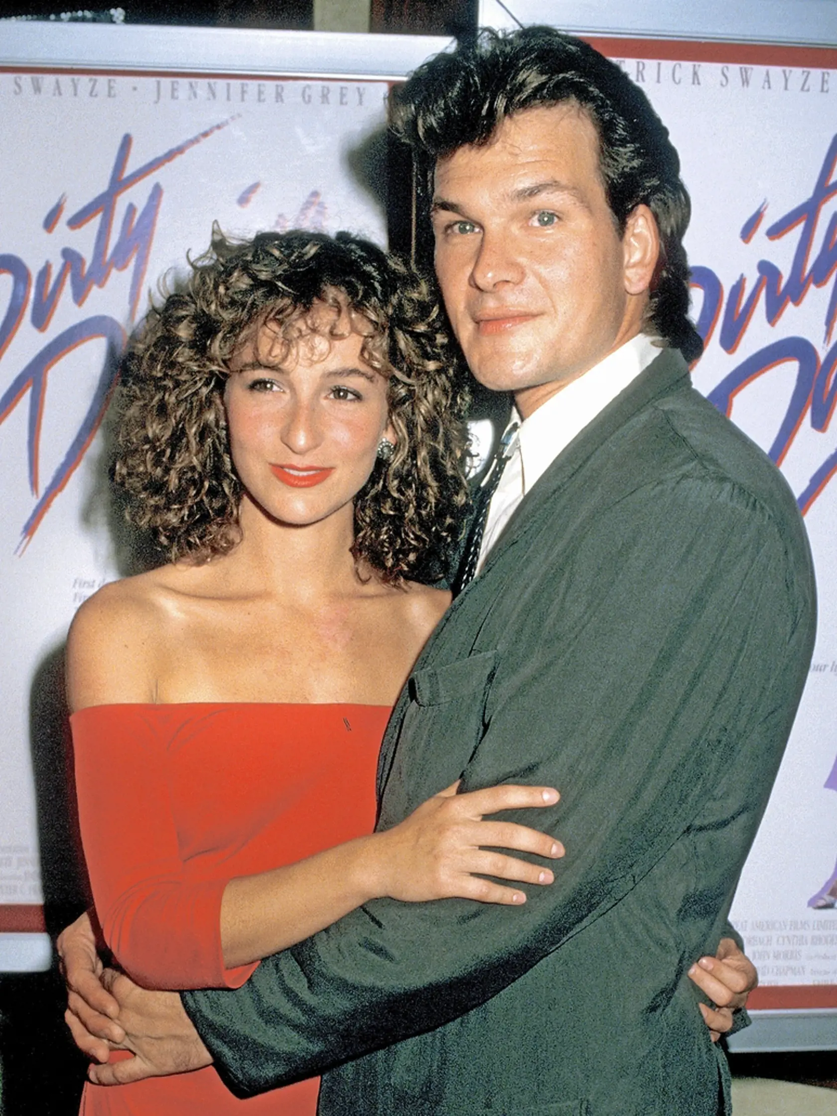 NEW YORK - AUGUST 17:  (FILE PHOTO) Actors Jennifer Grey and Patrick Swayze attend the premiere of "Dirty Dancing" at the Gemini Theater on August 17, 1987 in New York City.  (Photo by Jim Smeal/WireImage)
