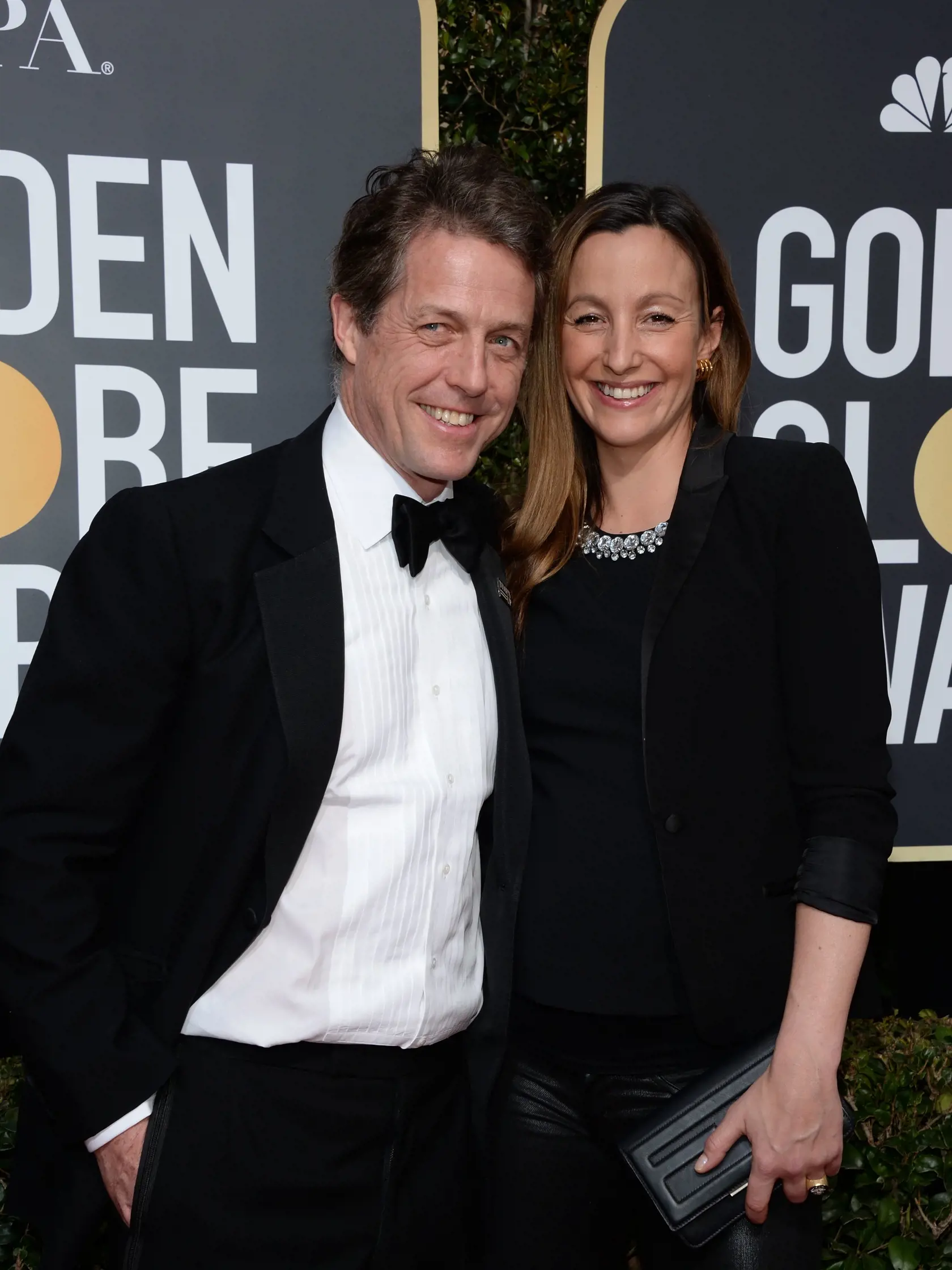 Hugh Grant a Anna Eberstein na 75. ročníku udeľovania cien Zlatý Glóbus