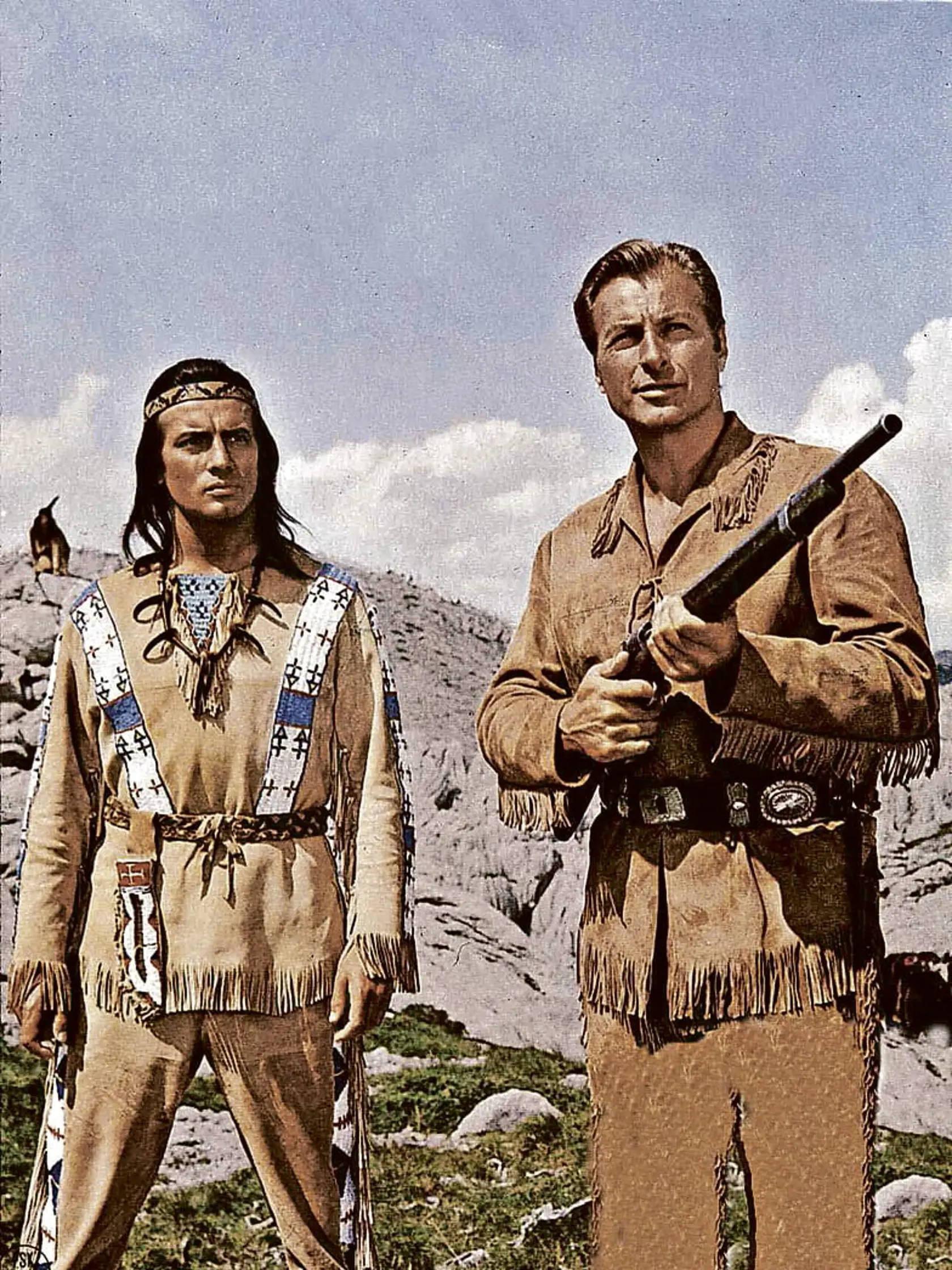 Neprekonateľná filmová dvojica: Francúz Pierre Brice ako Vinnetou a American Lex Barker ako Old Shatterhand.