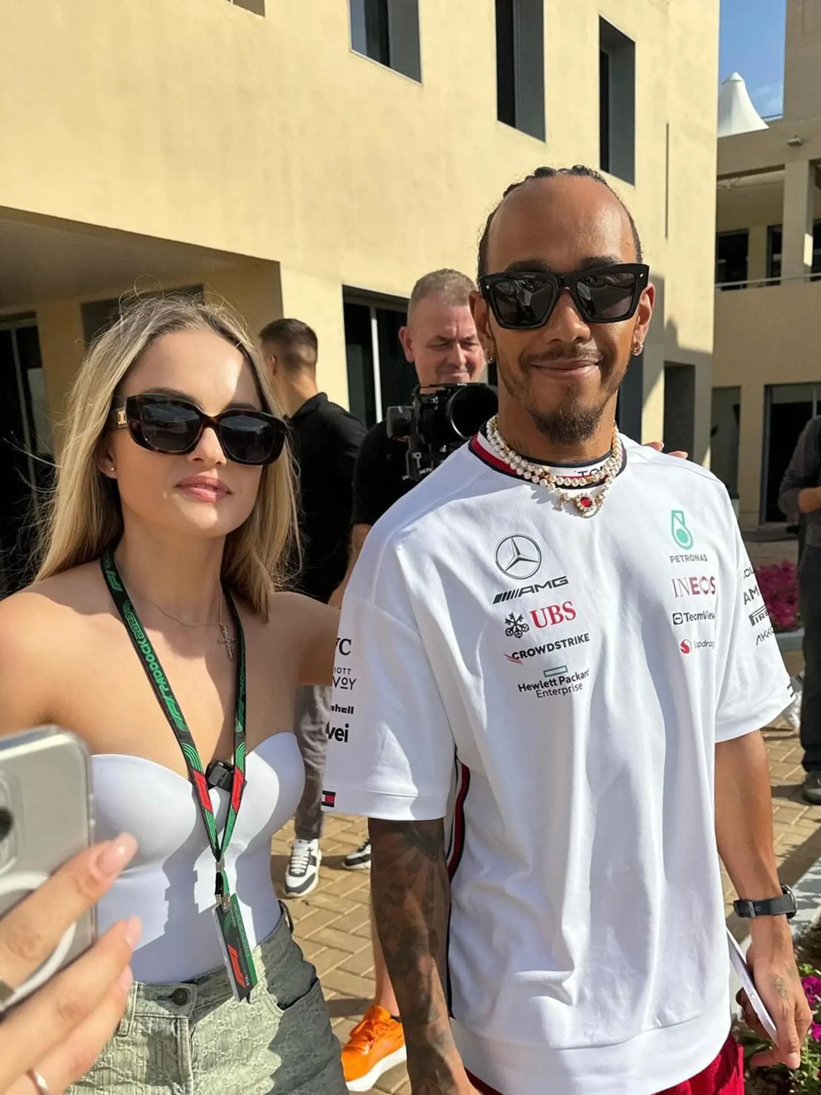 Davina a Lewis Hamilton.
