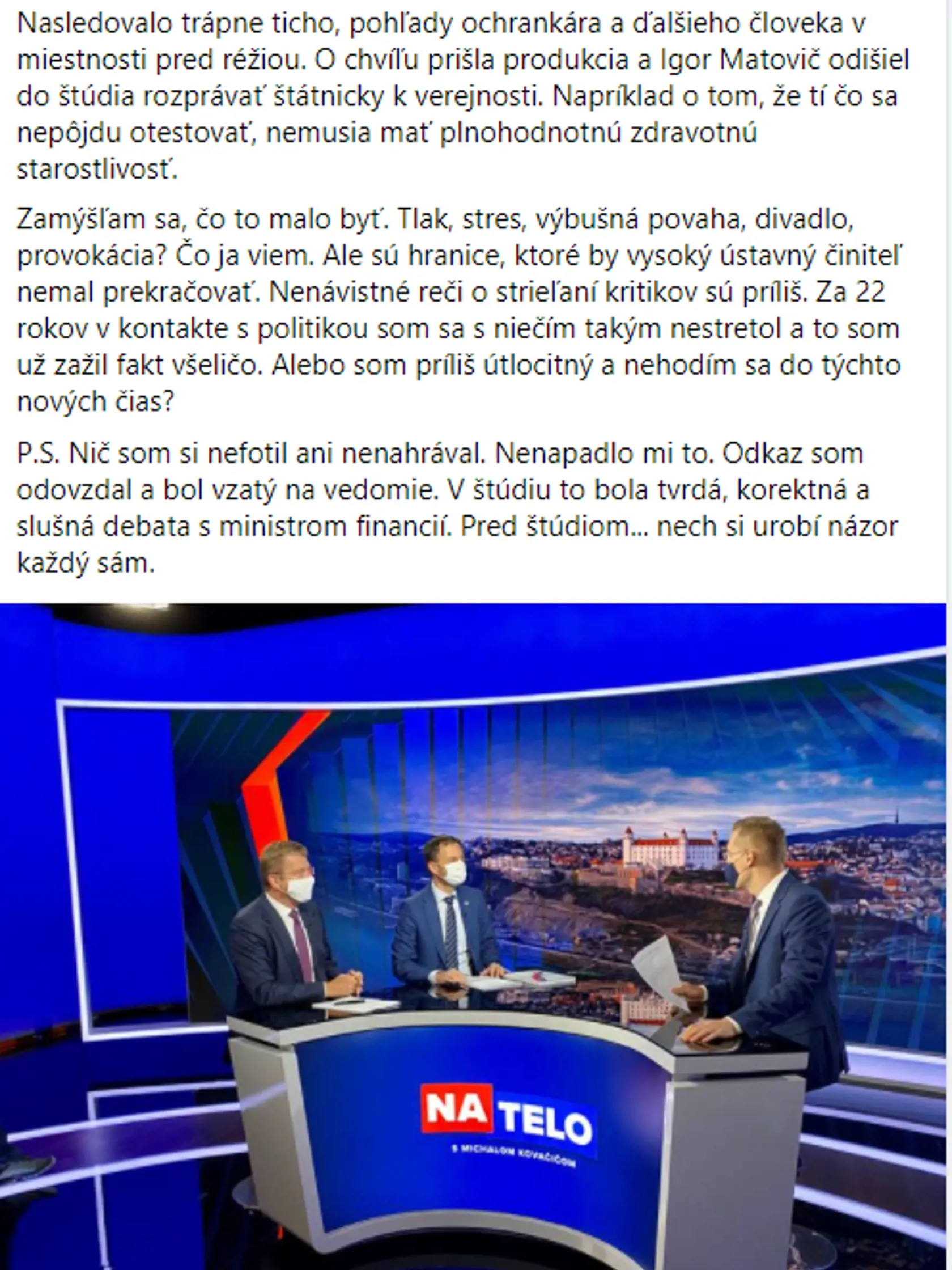 Rozhorčený status Maroša Stana.