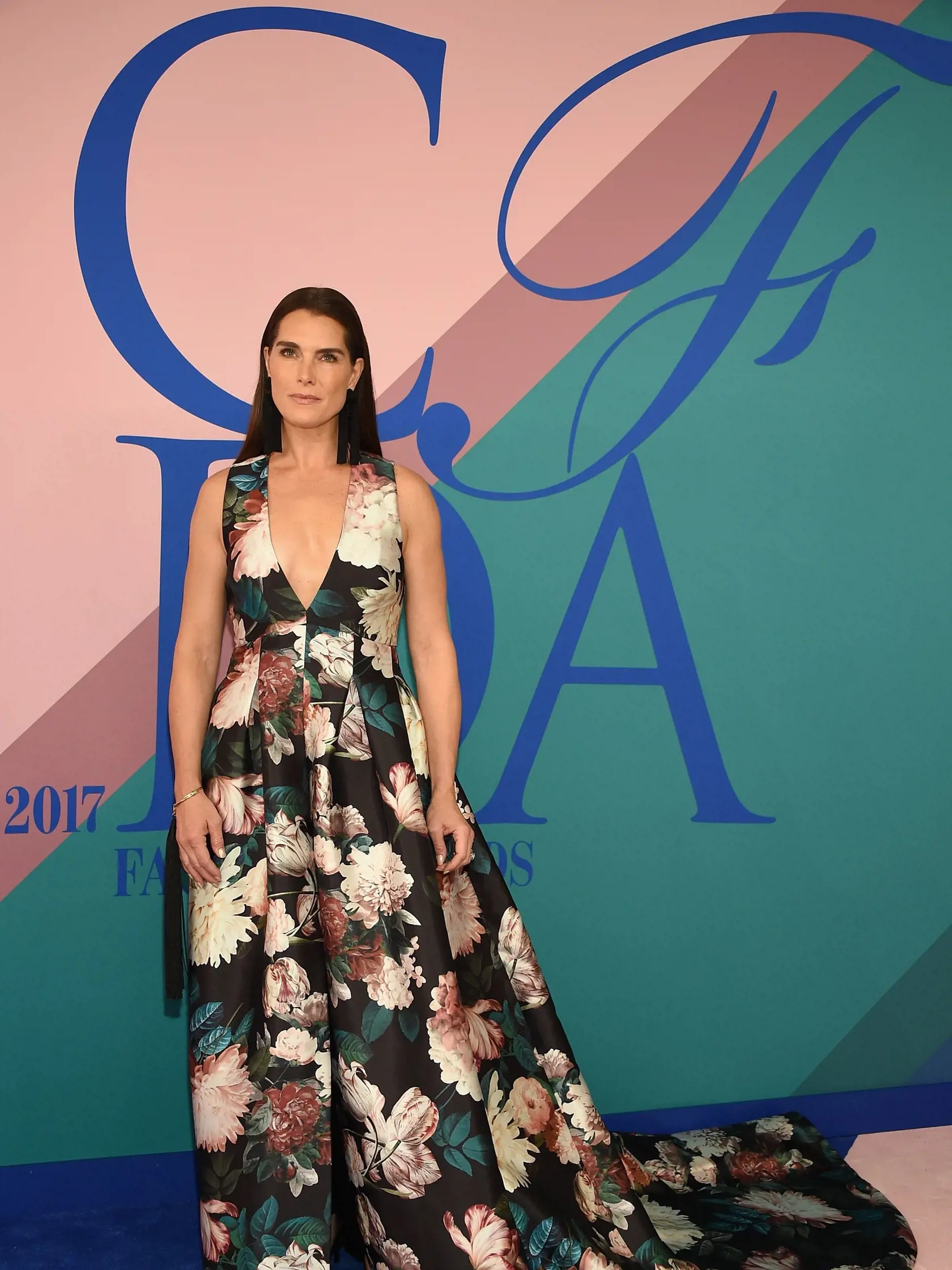 Brooke Shields zažiarila v krásnej róbe.
