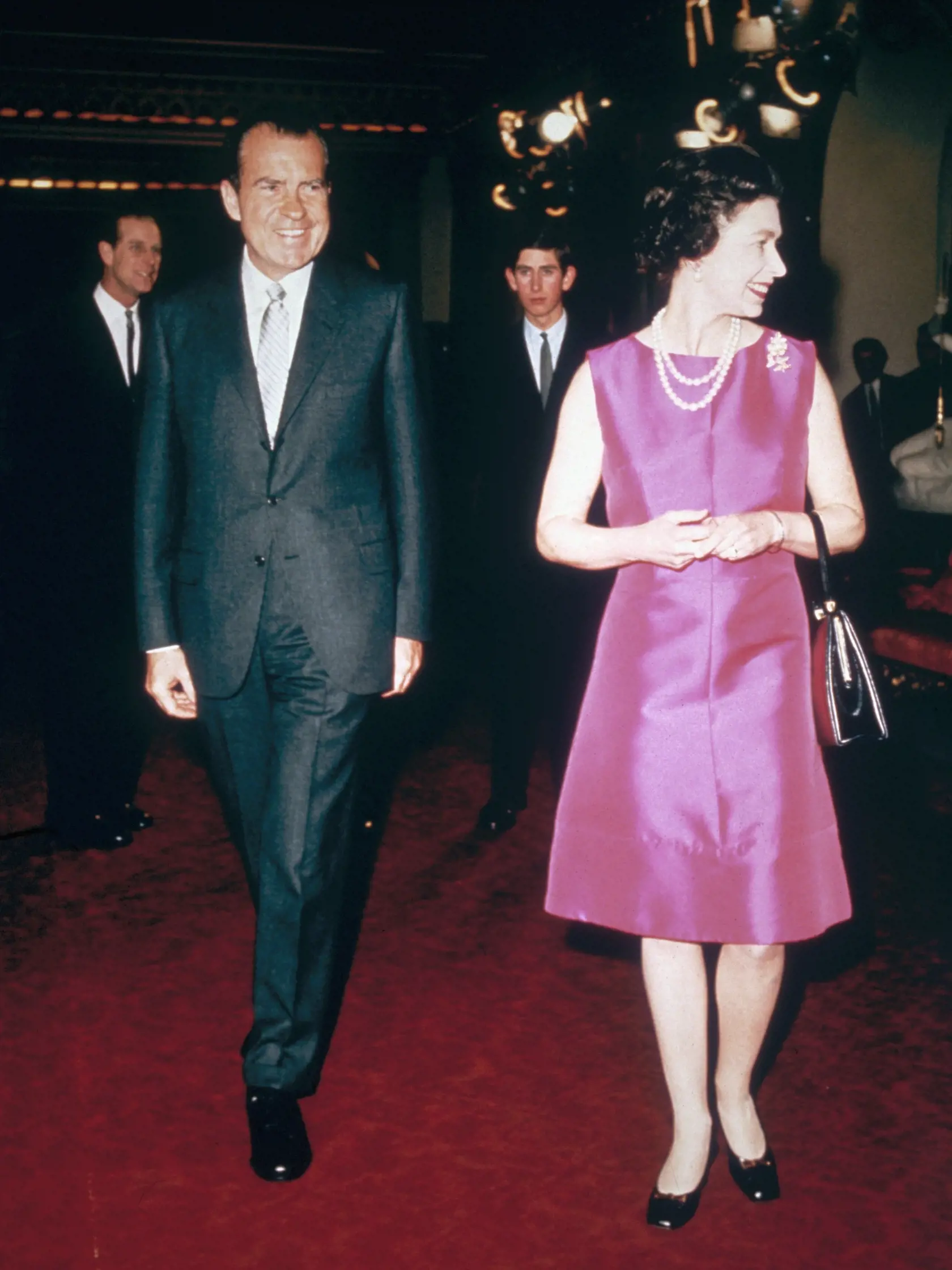 Kráľovná Alžbeta II. a americký prezident Richard Nixon