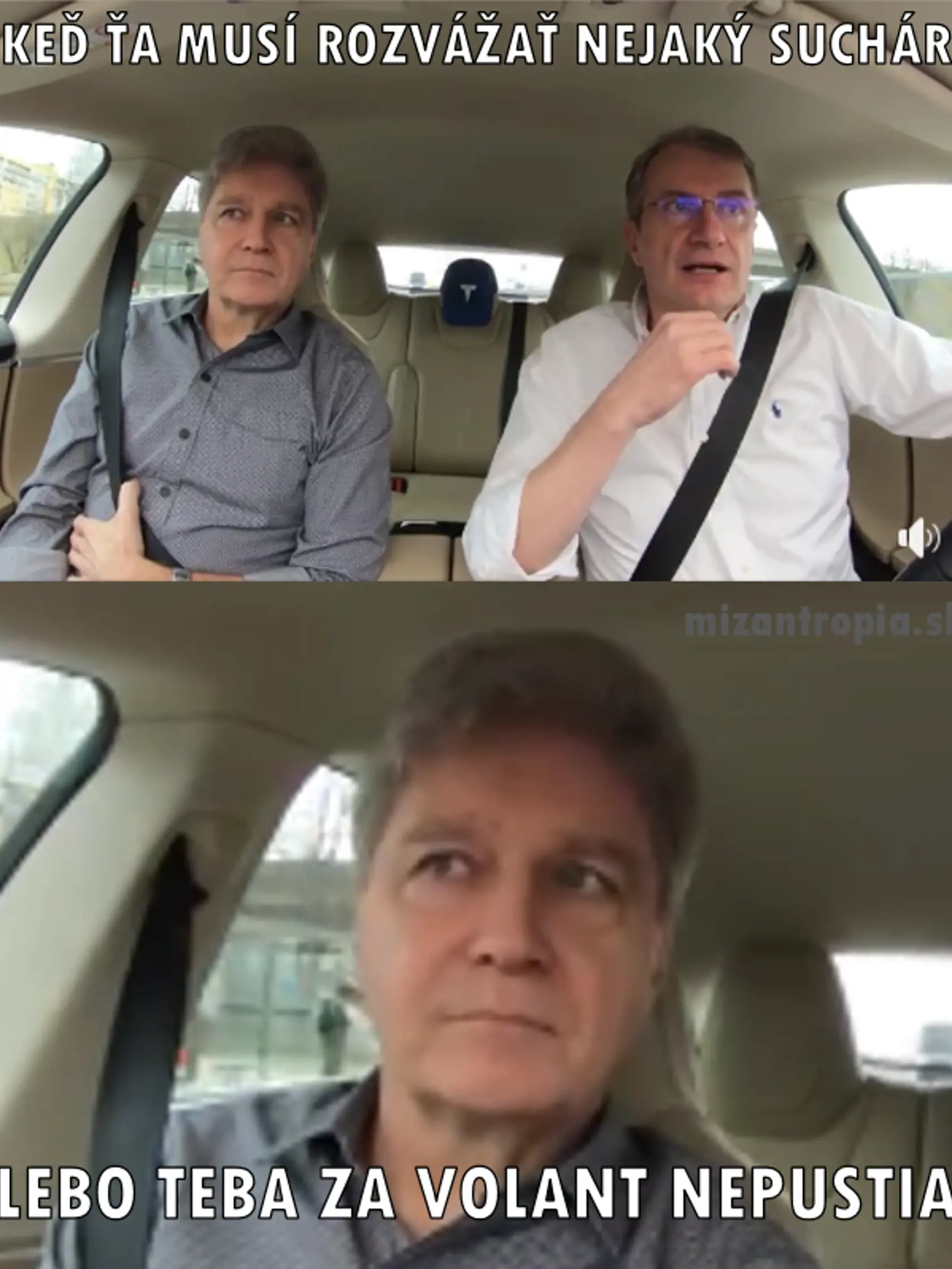 V predvolebnej kampani Roberta Mistríka sa objavilo video, ako ide v aute so Štefanom Skrúcaným. Táto situácia sa musela sparodovať. 