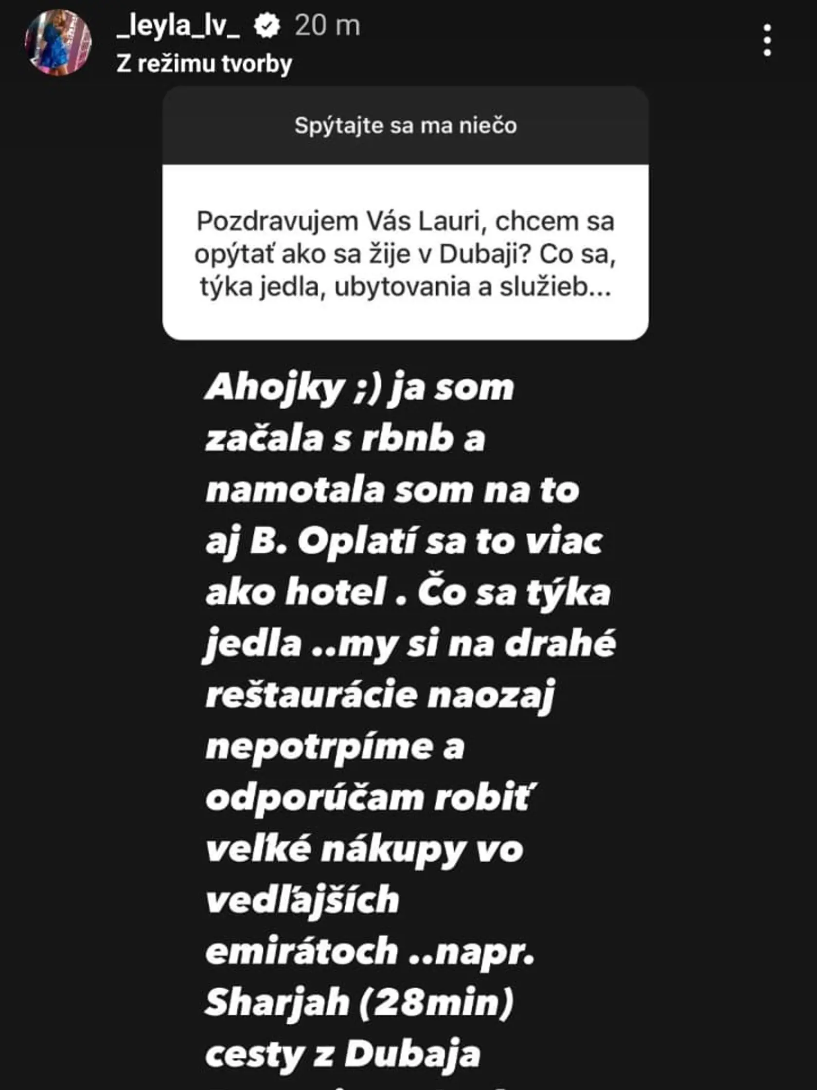 Laurine odpovede, v ktorých prezradila niečo zo súkromia, ako aj to, akú operáciu podstúpila.