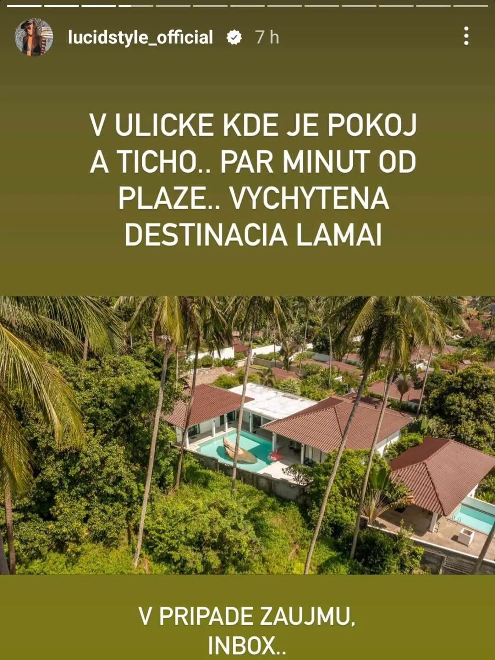 Lucid predáva svoju vilu v Thajsku.