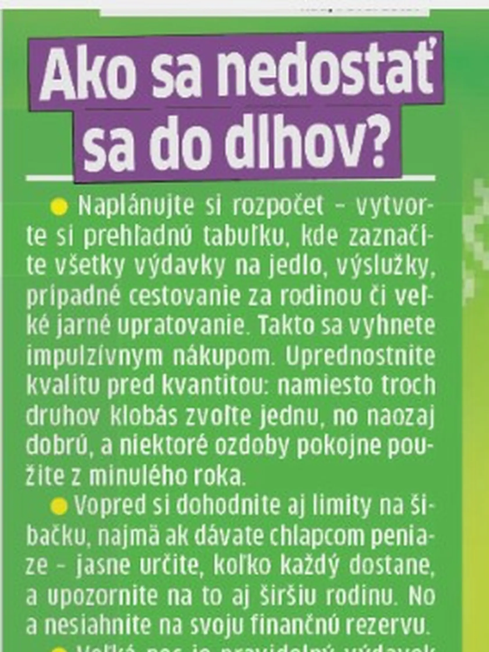 Ako sa nedostať do dlhov?