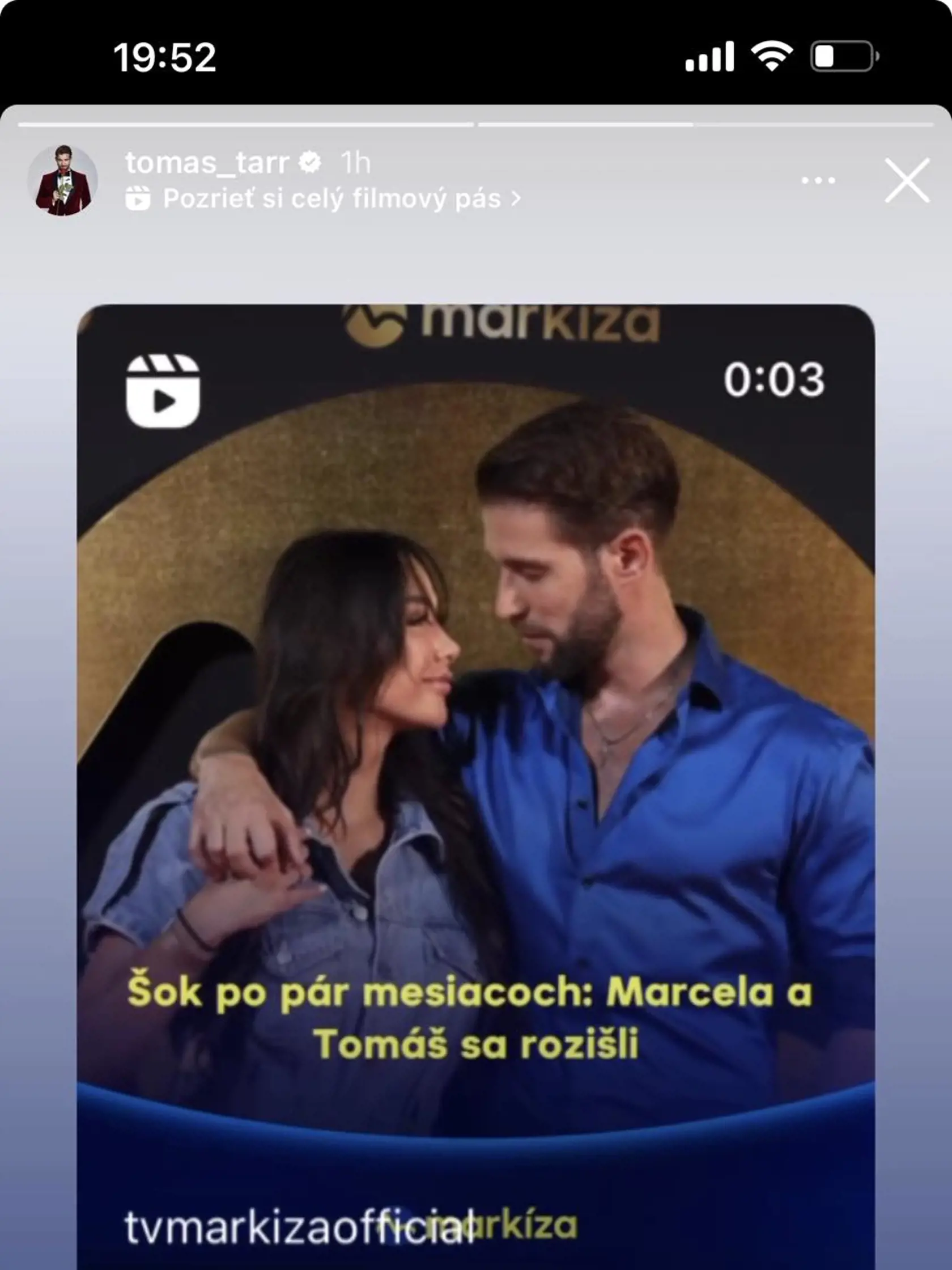 Tomáš Tarr sa vyjadril, že napriek ich rozchodu bude Marcelu vždy podporovať.