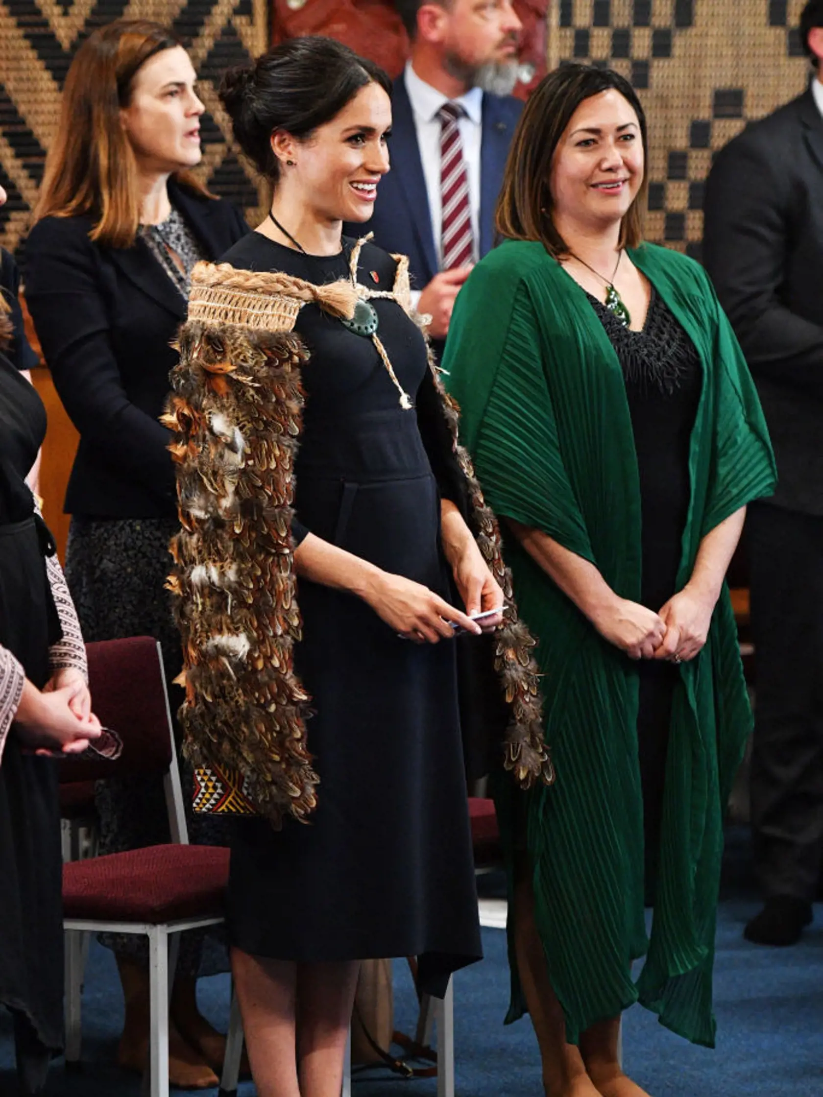 ROTORUA, NEW ZEALAND - OCTOBER 31: Meghan, Duchess of Sussex visits Te Papaiouru Marae on October 31, 2018 in Rotorua, New Zealand. The Duke and Duchess of Sussex are on their official 16-day Autumn tour visiting cities in Australia, Fiji, Tonga and New Zealand. (Photo by Tim Rooke - Pool/Getty Images)