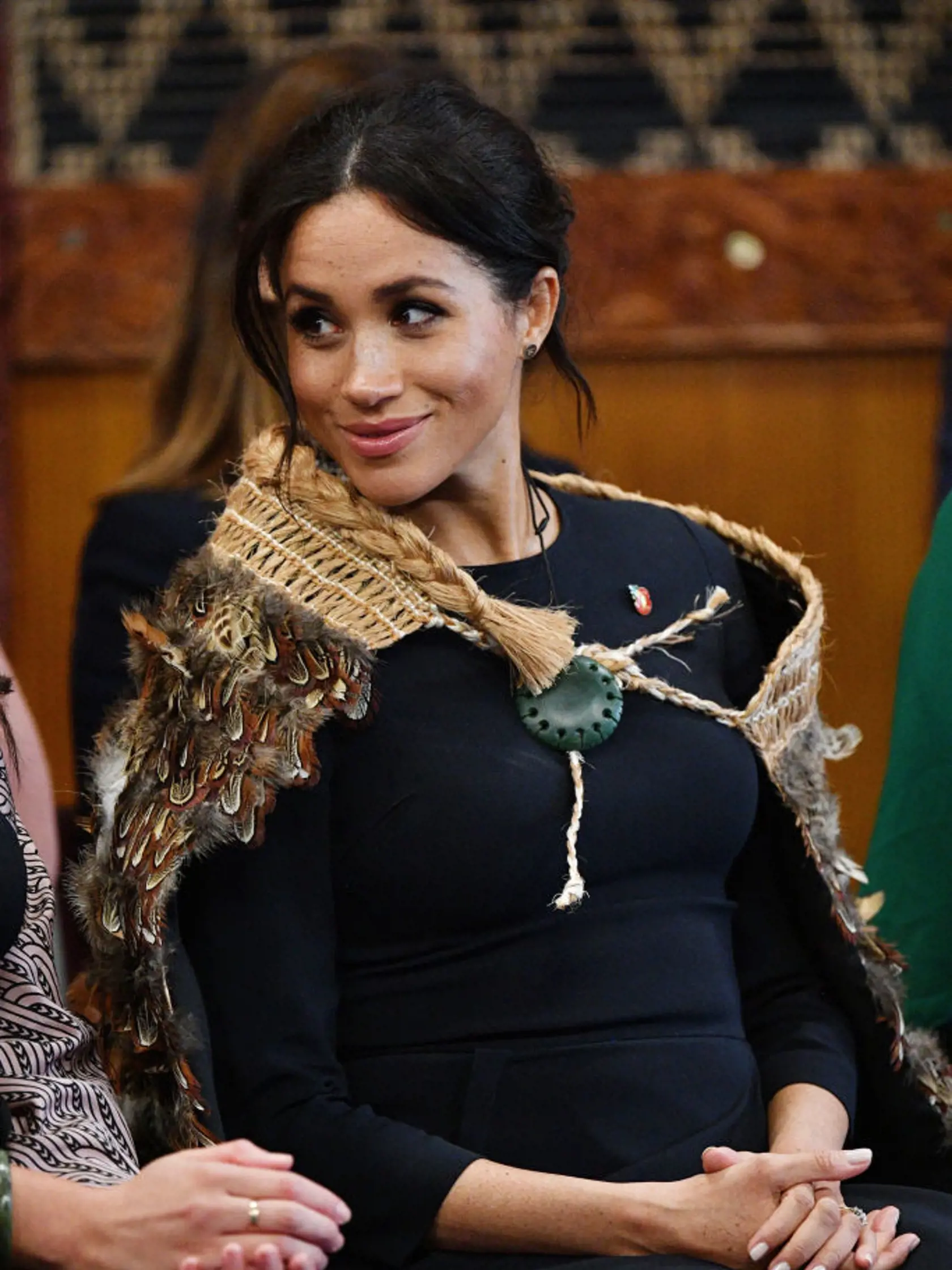 ROTORUA, NEW ZEALAND - OCTOBER 31: Meghan, Duchess of Sussex visits Te Papaiouru Marae on October 31, 2018 in Rotorua, New Zealand. The Duke and Duchess of Sussex are on their official 16-day Autumn tour visiting cities in Australia, Fiji, Tonga and New Zealand. (Photo by Tim Rooke - Pool/Getty Images)