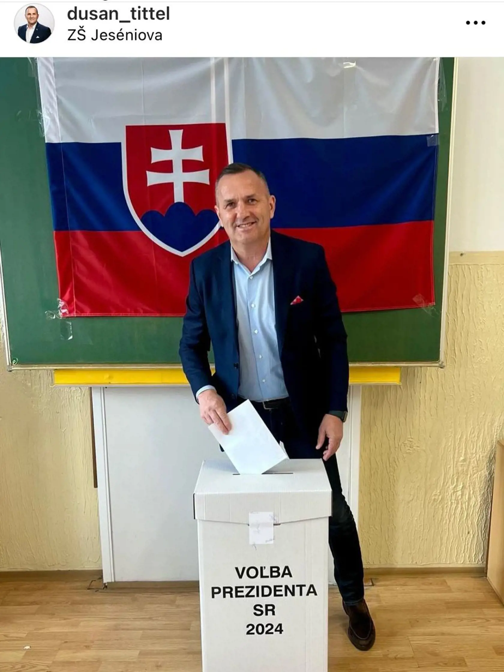 Voliť prezidenta prišiel aj Dušan Tittel.