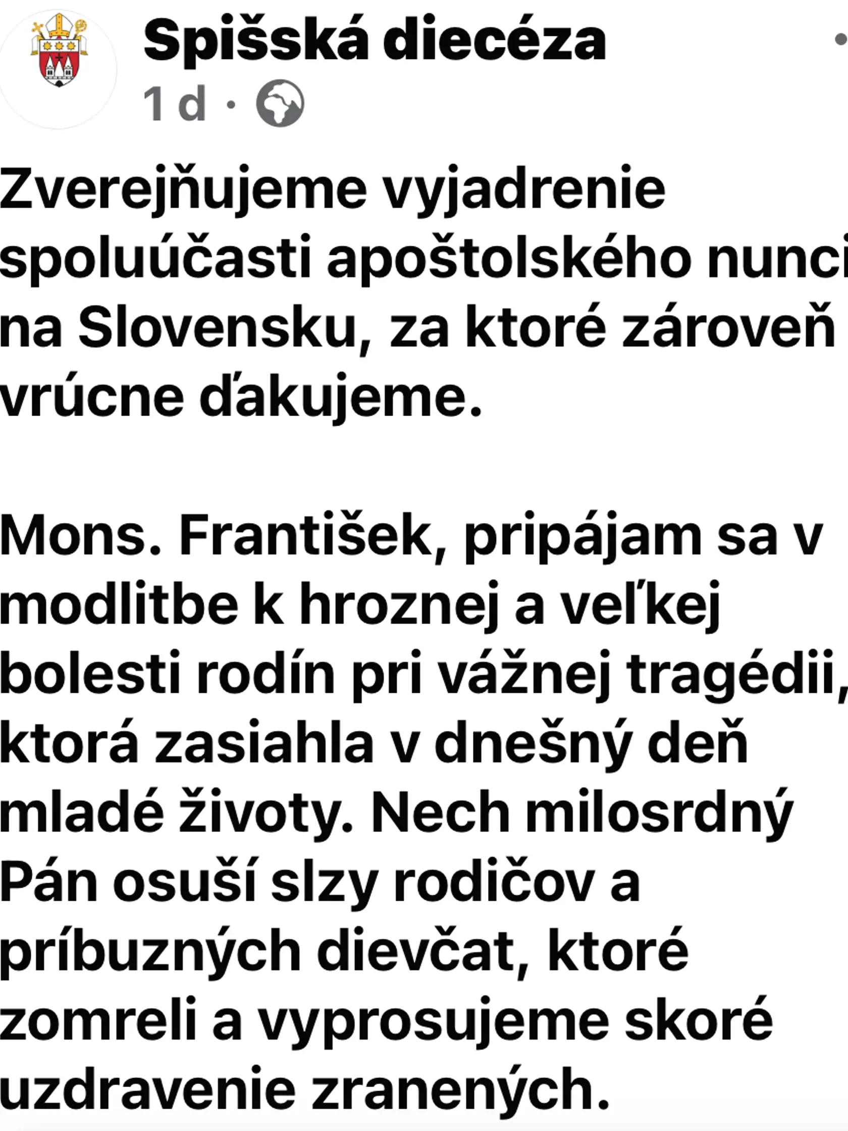 Vyjadrenie apoštolského nuncia.