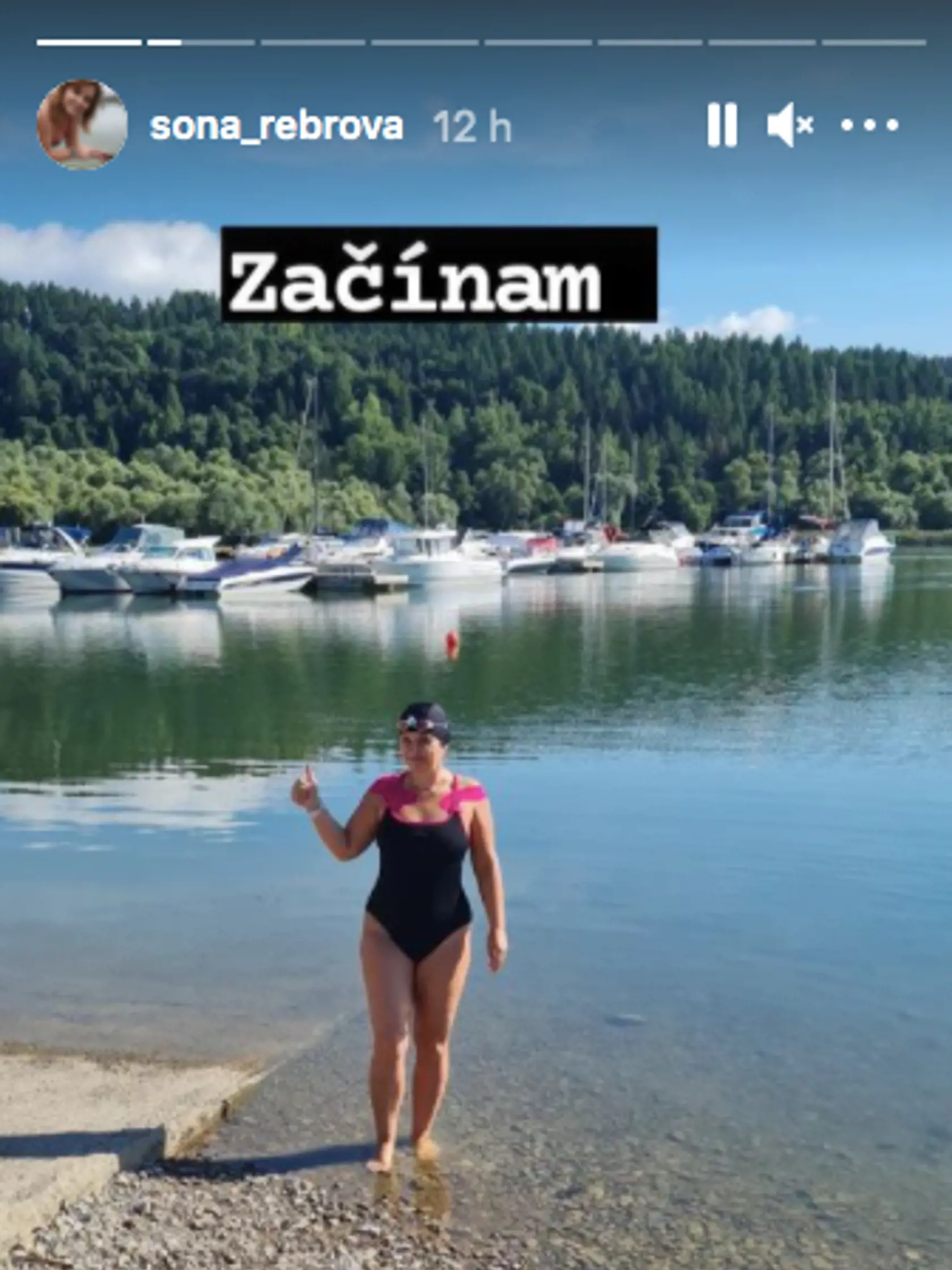Dnes Soňa Rebrová preplávala Liptovskú Maru.