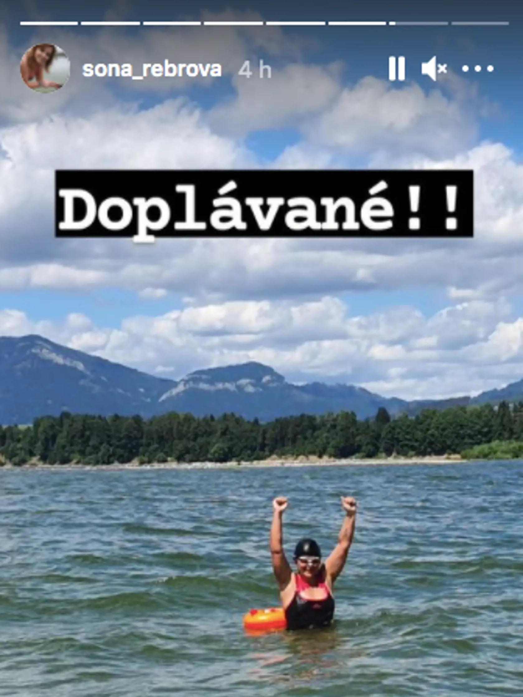 Dnes Soňa Rebrová preplávala Liptovskú Maru.