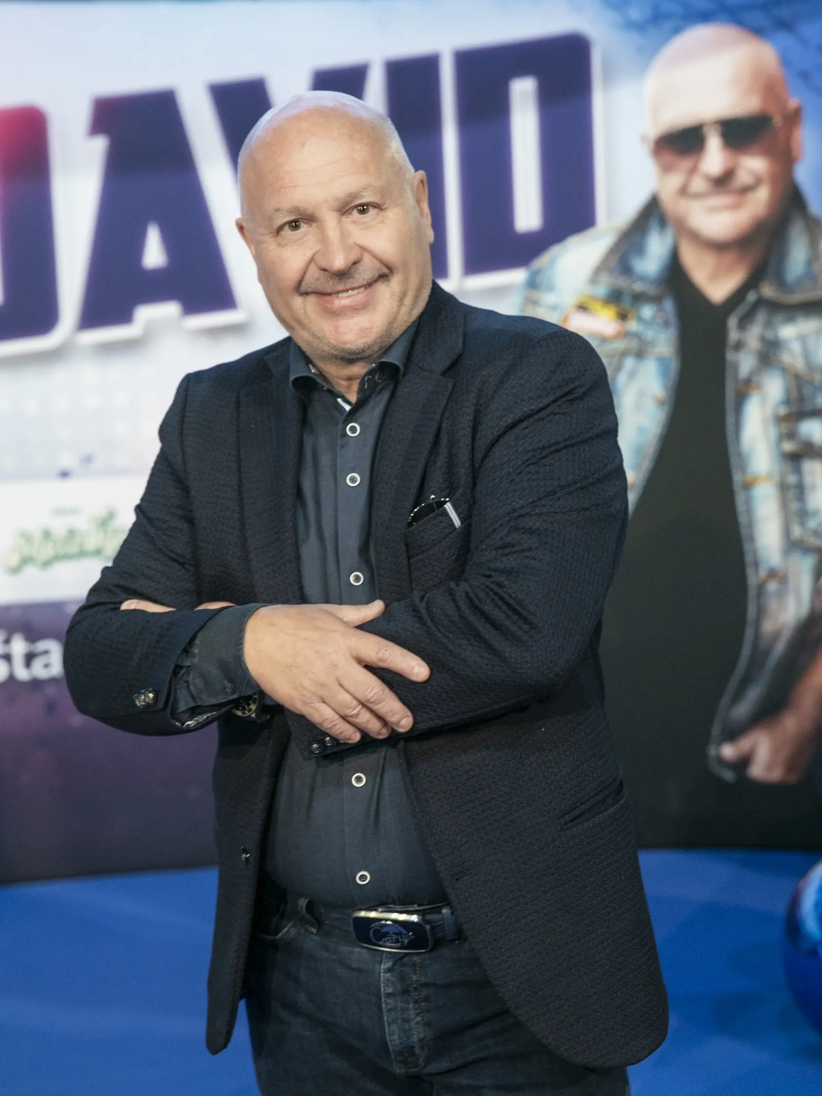  Na snímke je tlačová konferencia v Gopass  aréne k turné Michala Davida na Slovensku. Na fotke je český spevák, skladateľ a hudobný podnikateľ Michal David.