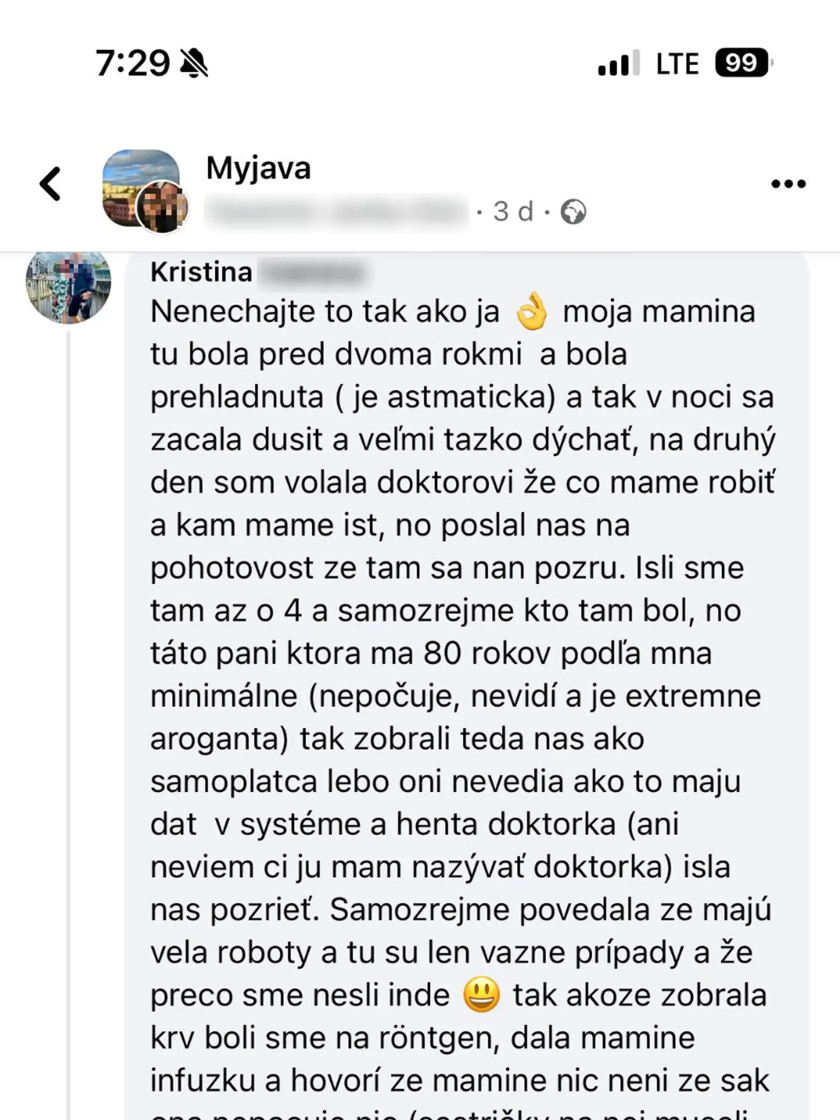 Po zverejnení statusu na sociálnej sieti sa Janke začali ozývať desiatky ďalších ľudí, ktorí majú s touto konkrétnou primárkou interného oddelenia v myjavskej nemocnici, podobnú skúsenosť ako ona.