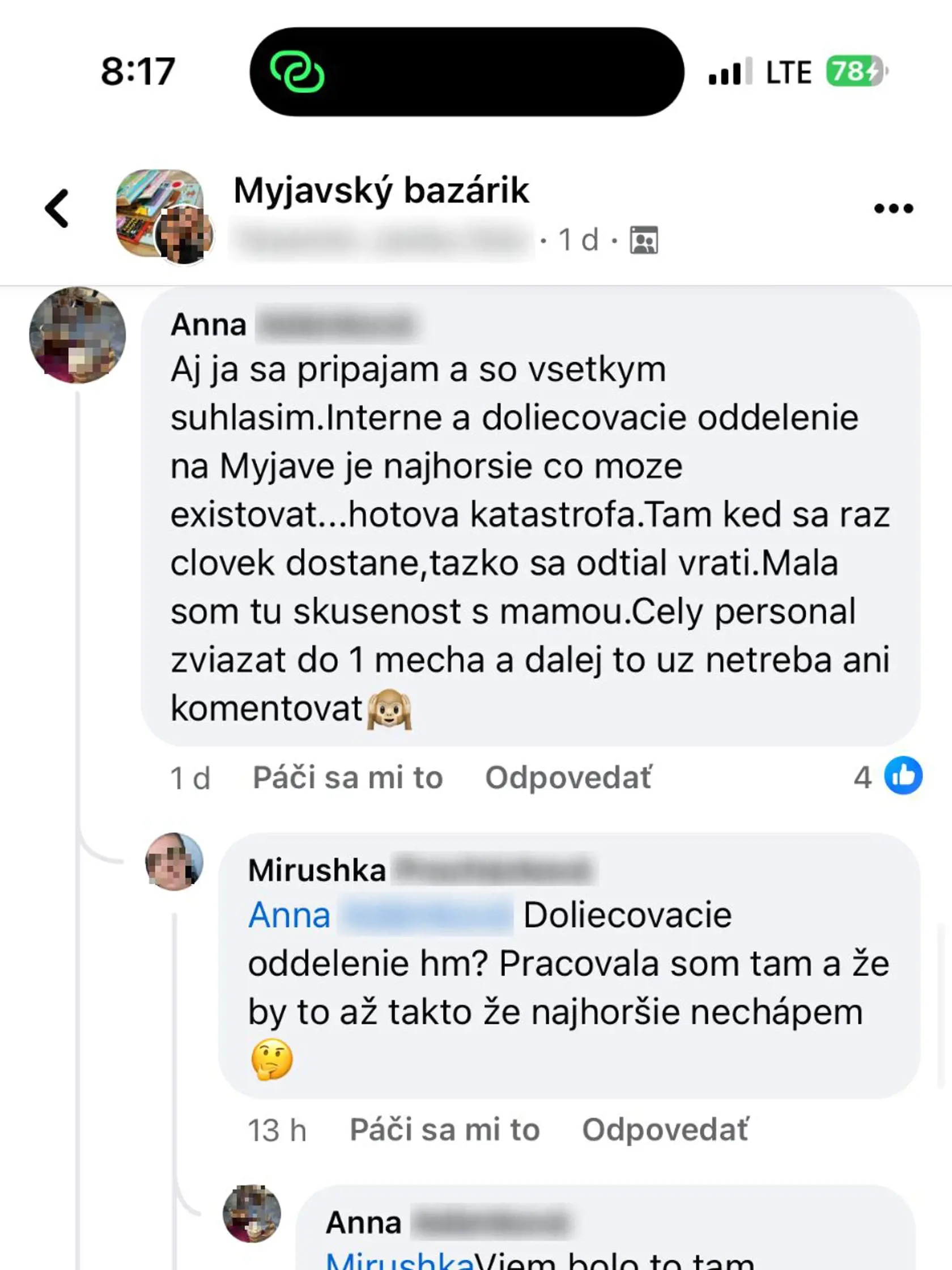 Po zverejnení statusu na sociálnej sieti sa Janke začali ozývať desiatky ďalších ľudí, ktorí majú s touto konkrétnou primárkou interného oddelenia v myjavskej nemocnici, podobnú skúsenosť ako ona.