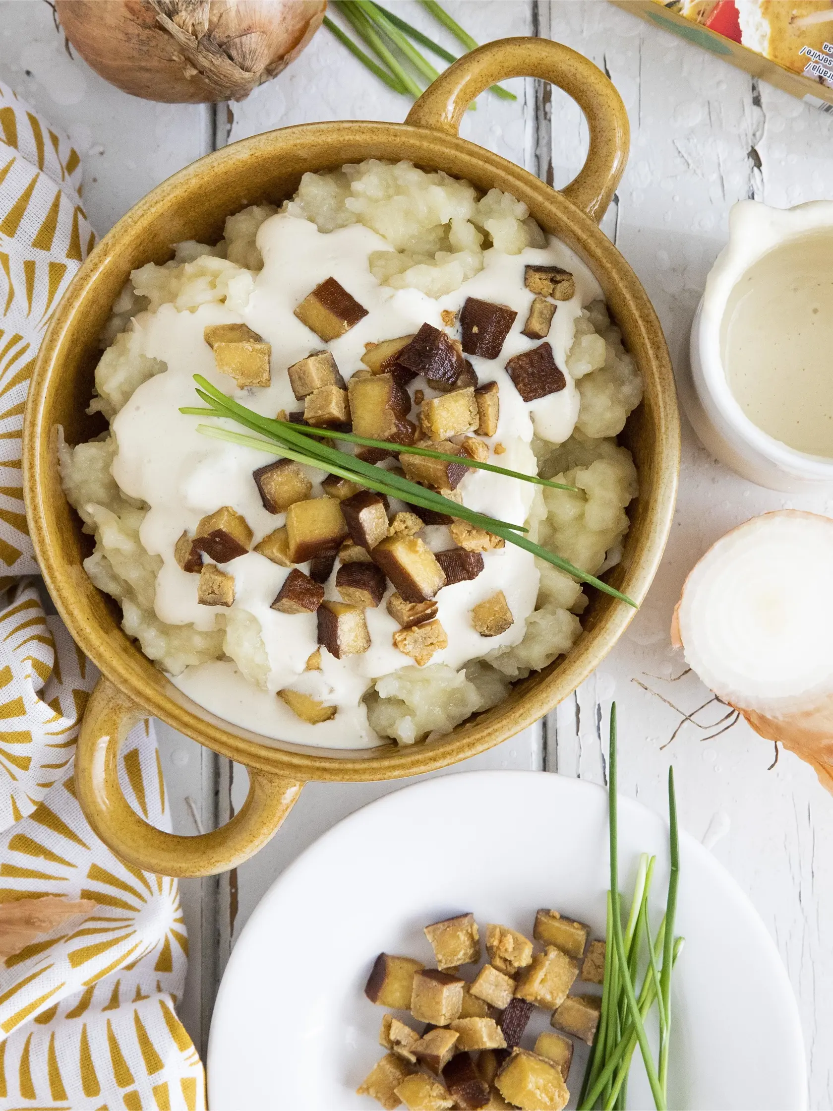 Halušky s tofu "bryndzou".