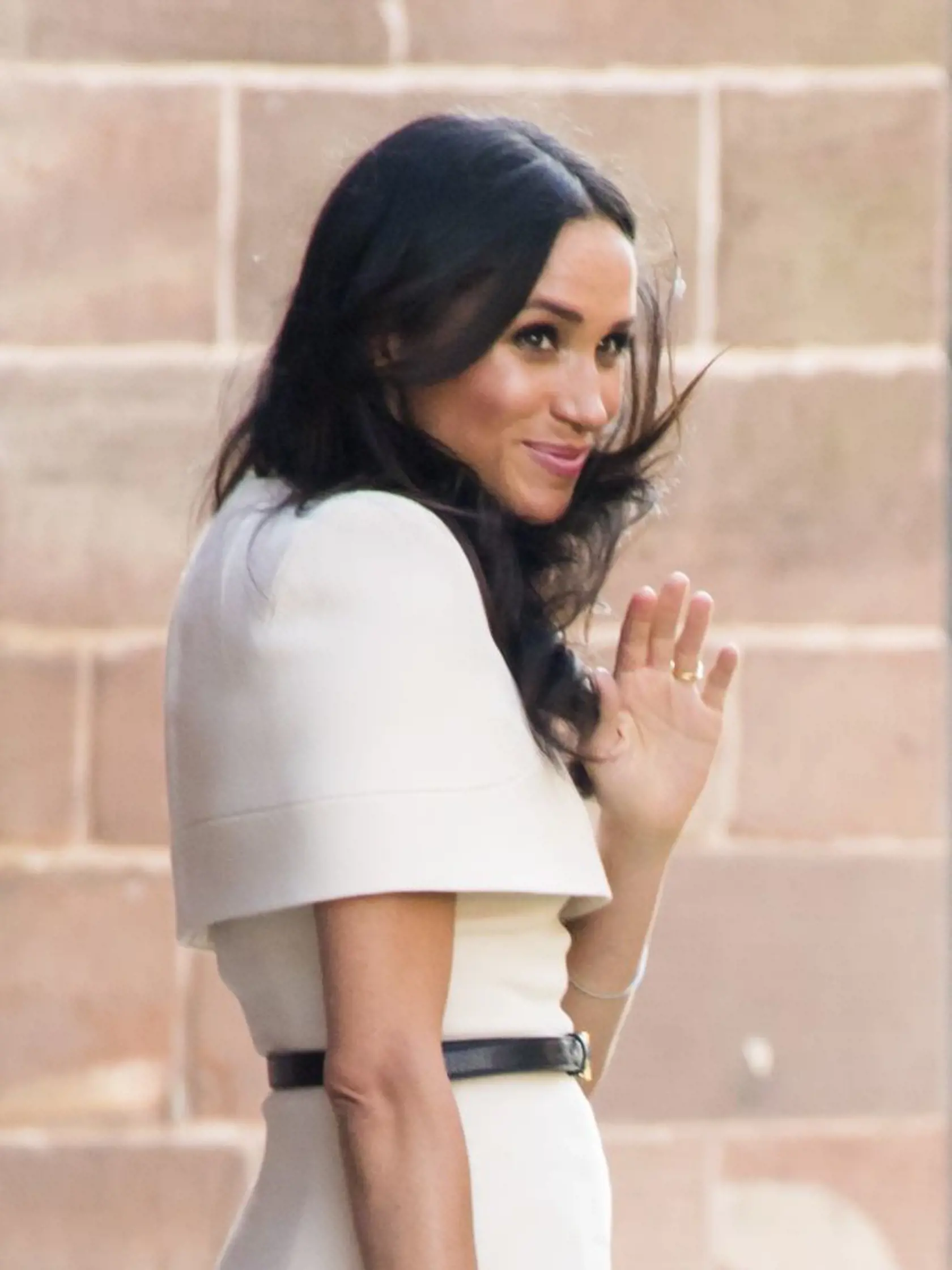 CHESTER, ENGLAND - JUNE 14:  Meghan, Duchess of Sussex she leaves Chester Town Hall on June 14, 2018 in Chester, England. Meghan Markle married Prince Harry last month to become Meghan, Duchess of Sussex.  This is her first engagement with the Queen. During the visit the pair opened a road bridge in Widnes, visited The Storyhouse in Chester followed by the Town Hall.  (Photo by Anthony Devlin/Getty Images)