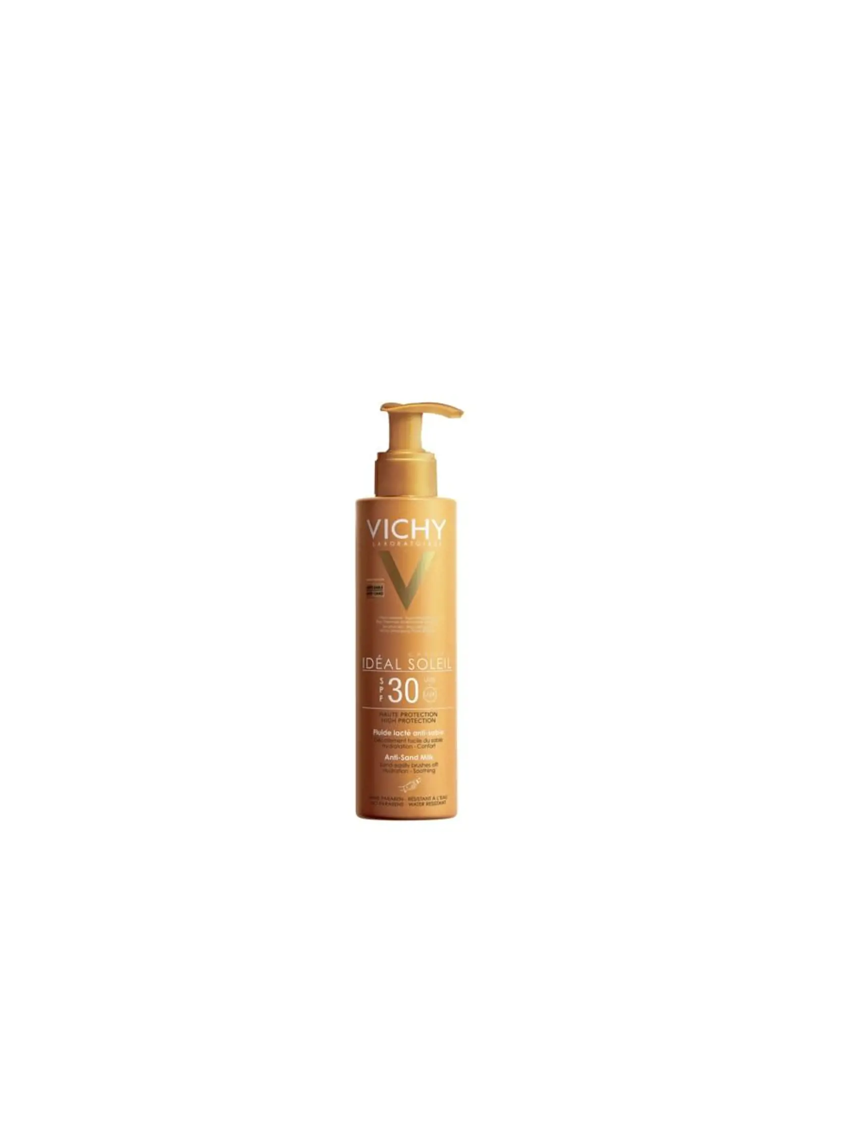Ideál Soleil Capital, opaľovacie mlieko odpudzujúce piesok SPF 30+, Vichy 16,90  €
