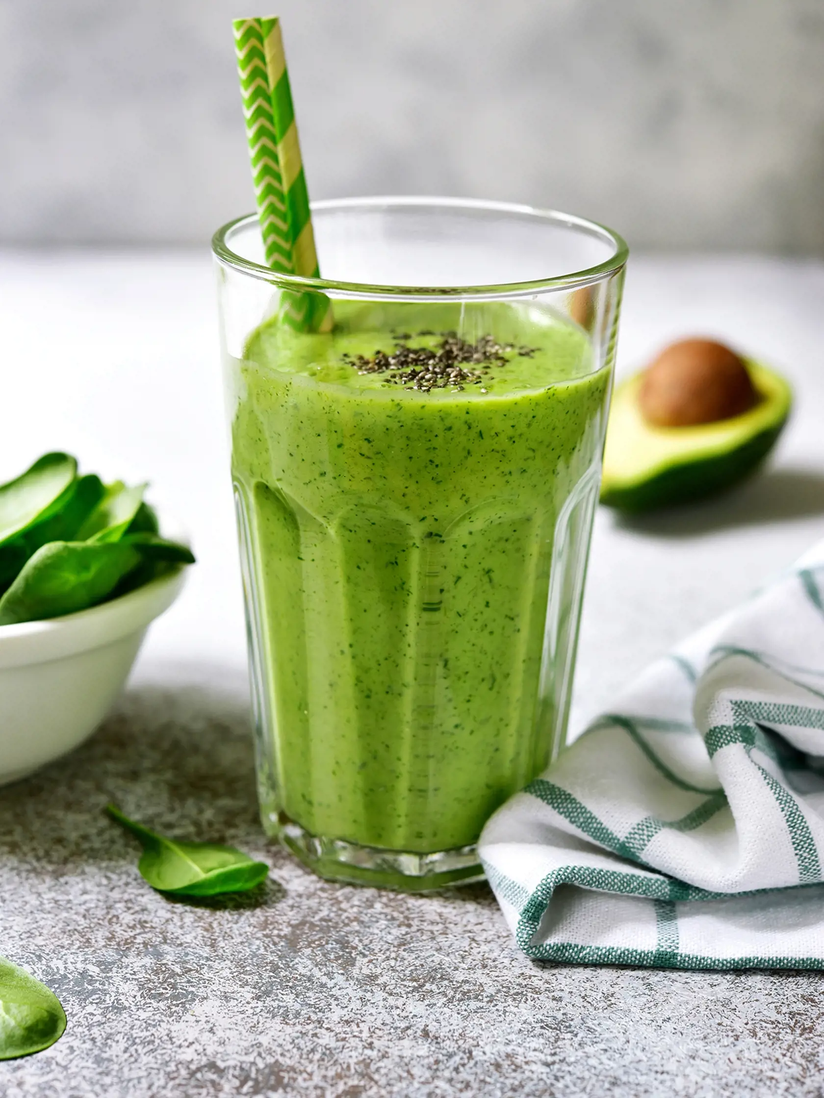Green,Detox,Smoothie,From,Avocado,And,Baby,Spinach,In,A