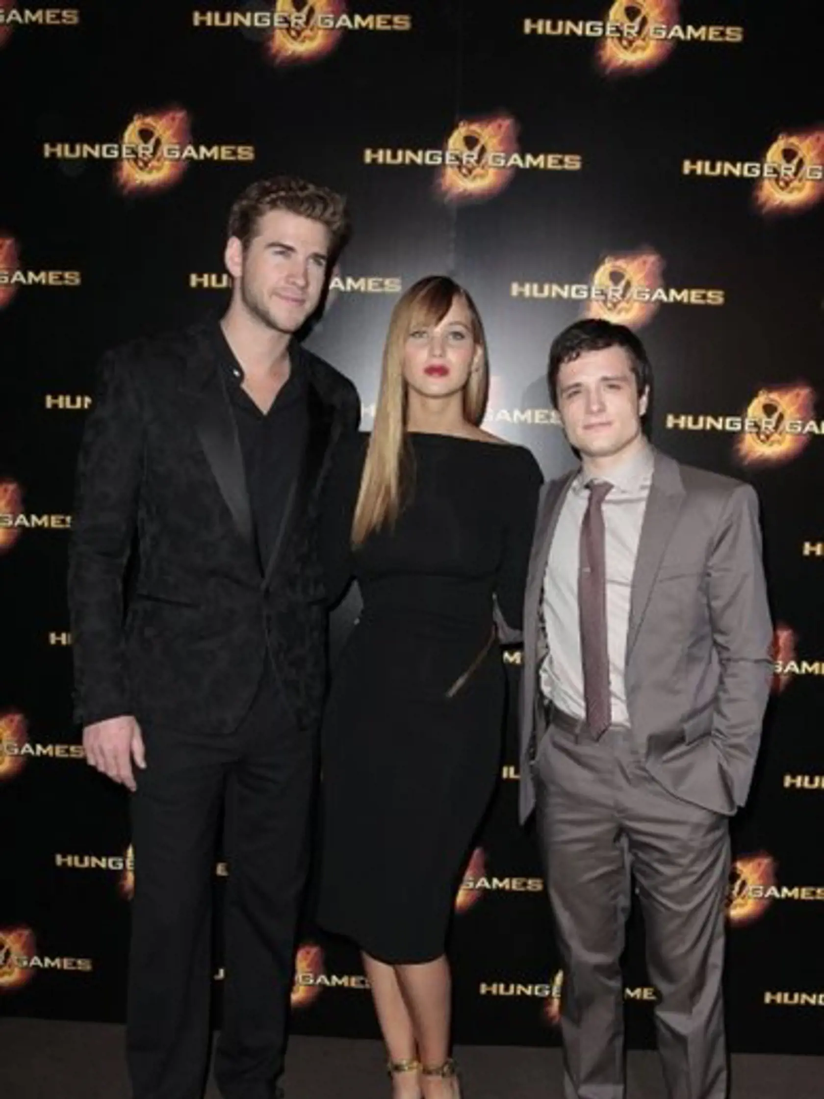 Liam Hemsworth,Jennifer Lawrence a Josh Hutcherson.