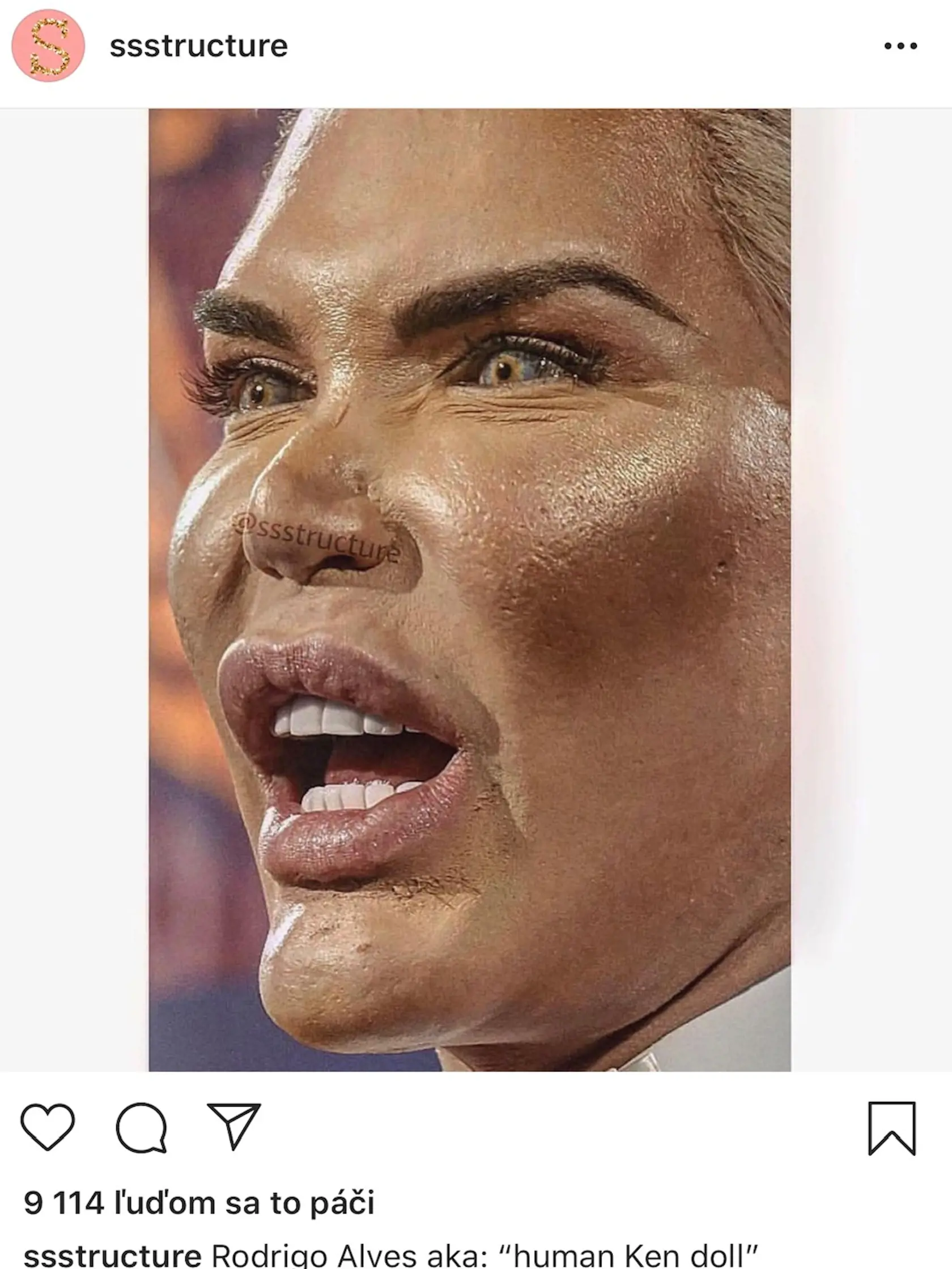 Toto je tvár ľudského Kena... no detail by deti asi vystrašil.