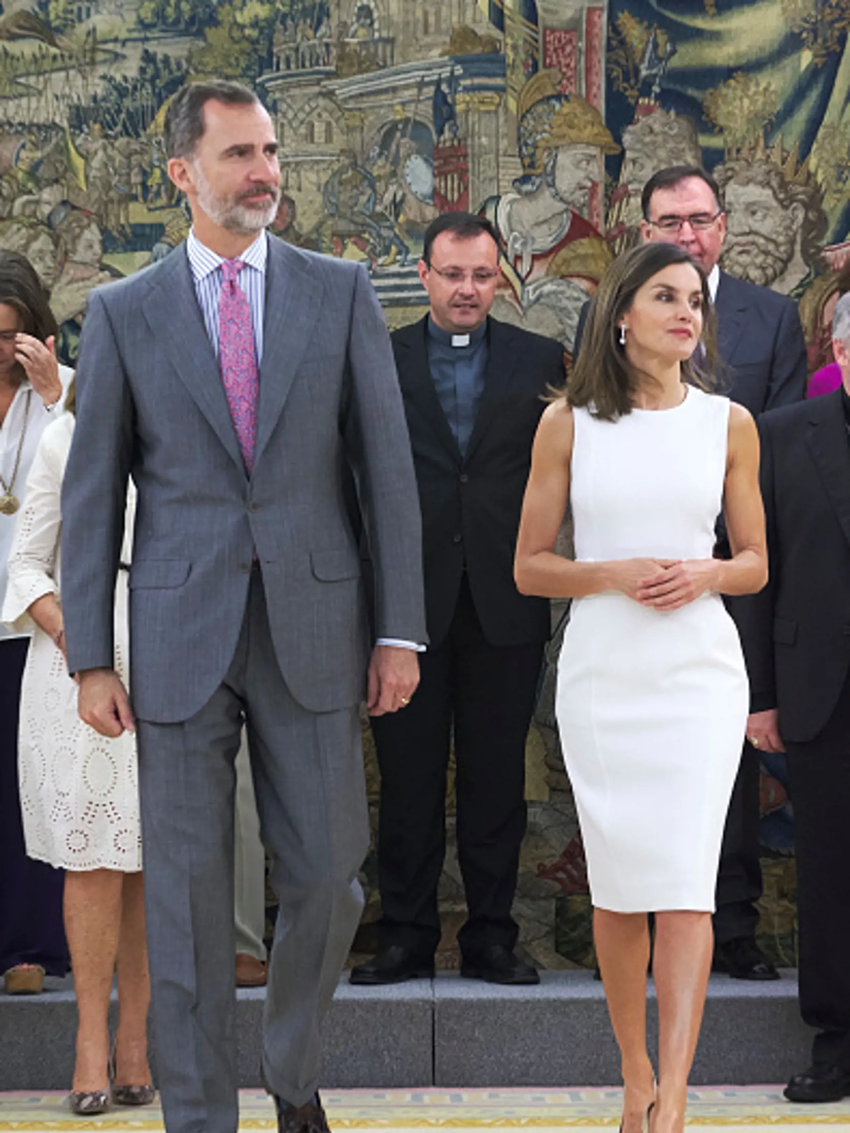 MADRID, SPAIN - JULY 10:  King Felipe VI of Spain and Queen Letizia of Spain attend several audiences at Zarzuela Palace on July 10, 2018 in Madrid, Spain.  (Photo by Carlos Alvarez/Getty Images)