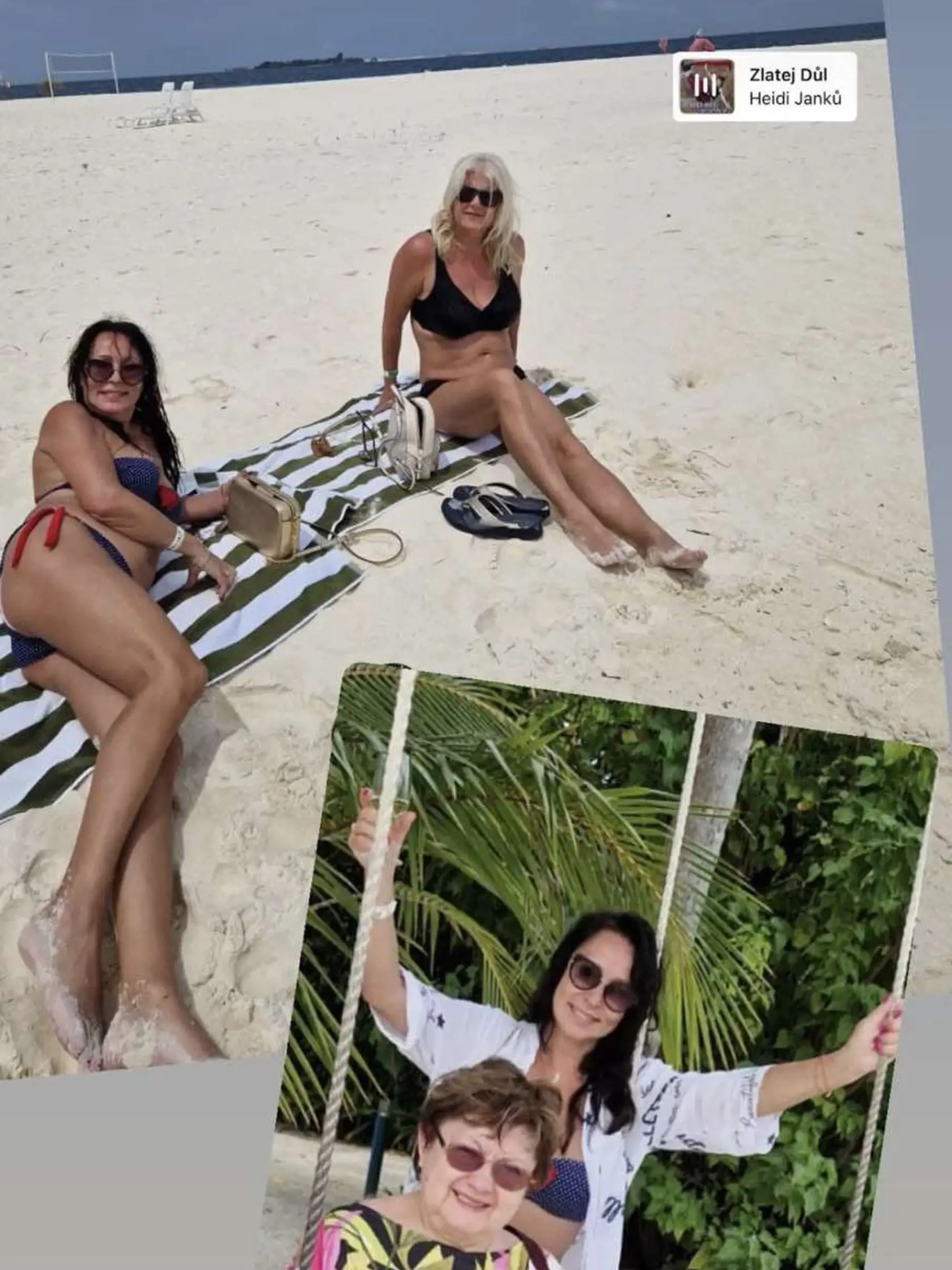 Speváčka Heidi Janků (vľavo) sa v 62 rokoch ukázala v plavkách.