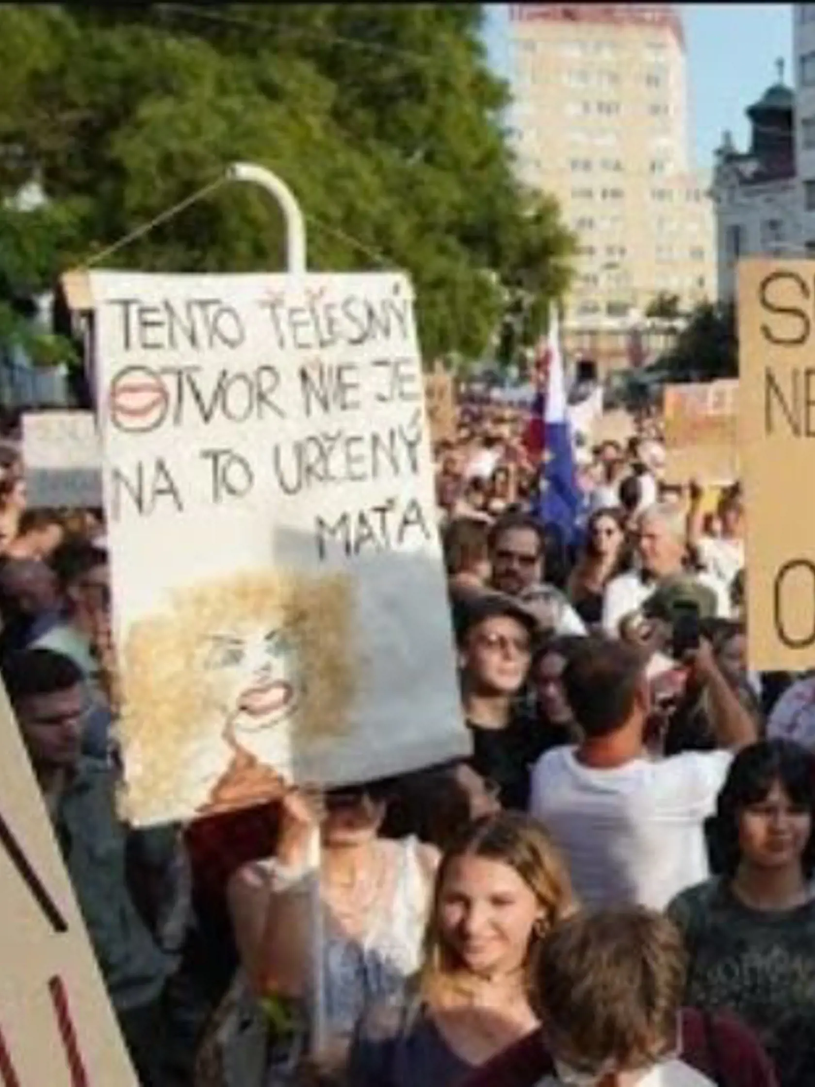 Vulgárne transparenty namierené proti Martine Šimkovičovej. Jej česť háji neznámy ctiteľ Juraj M.