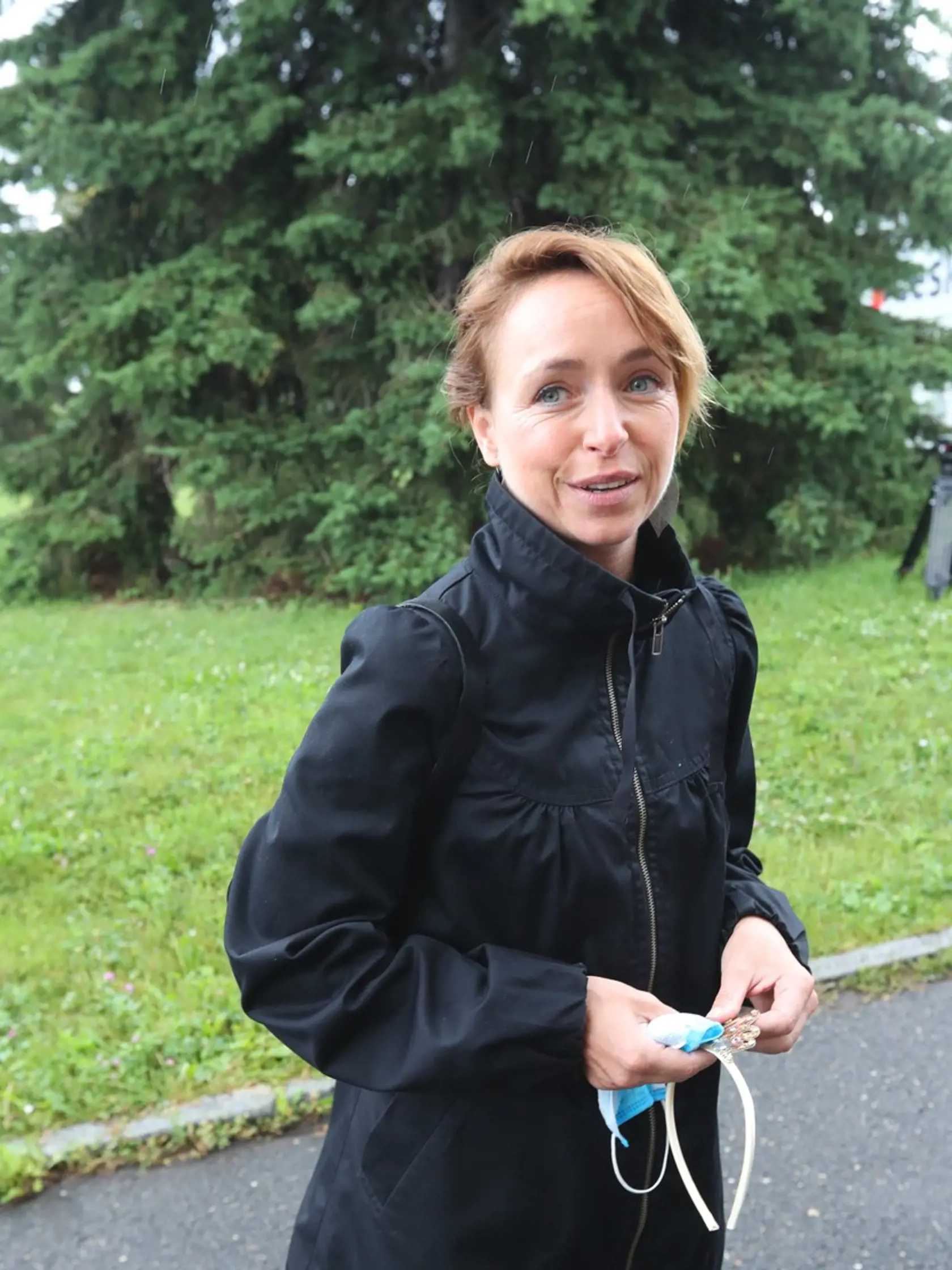 Tatiana Dyková na pohrebe Libušky Šafránkovej.