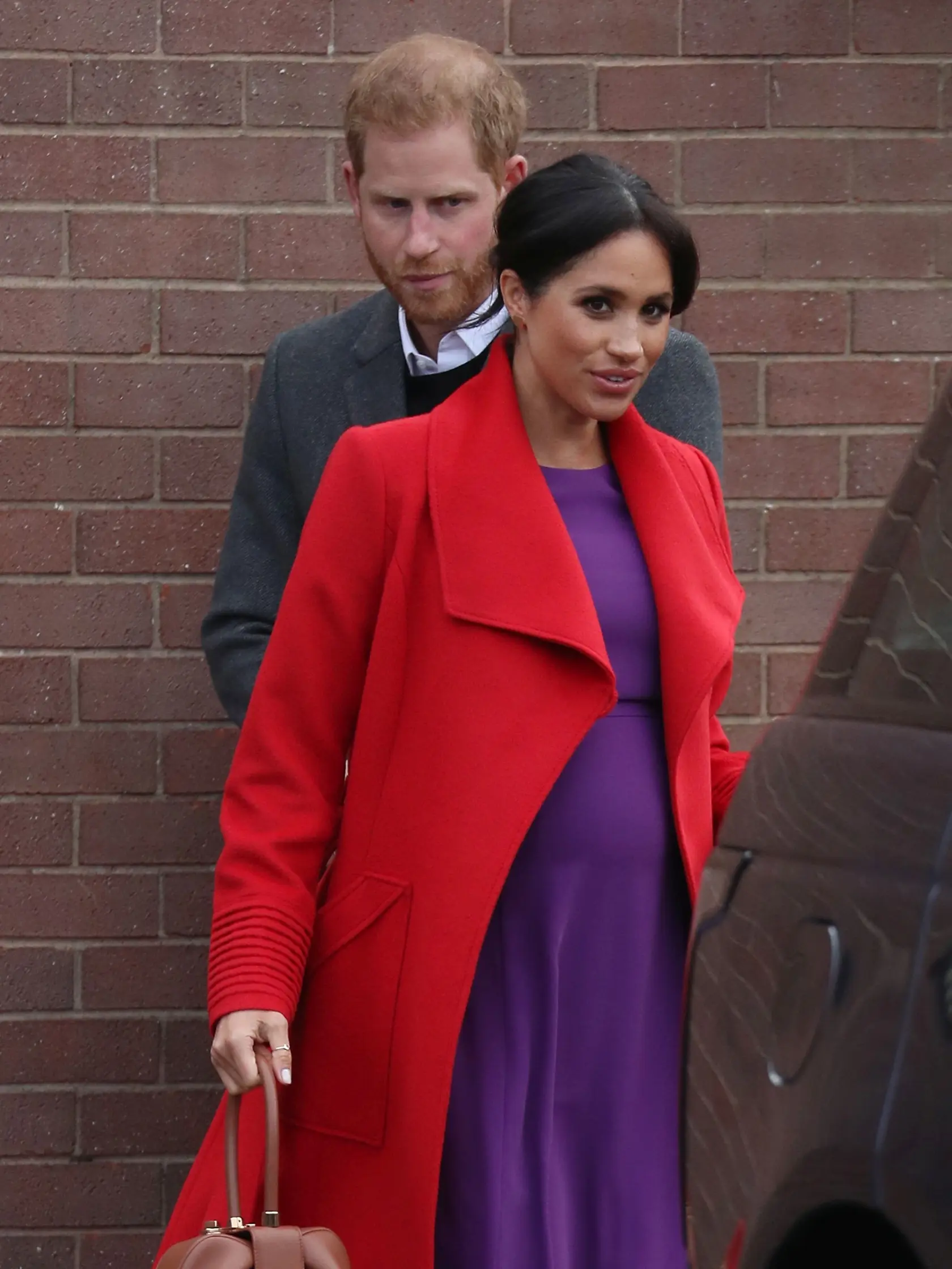 BIRKENHEAD, ENGLAND - JANUARY 14: Prince Harry, Duke of Sussex and Meghan, Duchess of Sussex visit 'Tomorrow's Women Wirral' Charity on January 14, 2019 in Birkenhead, United Kingdom. (Photo by Neil Mockford/GC Images)