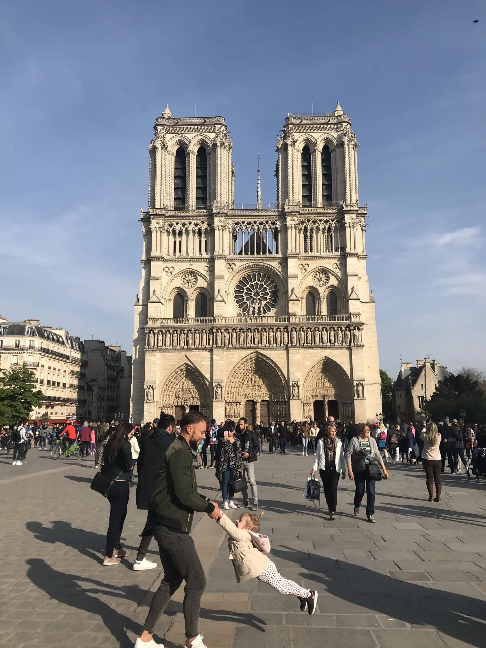 Notre Dame pár hodin pred skazou,
