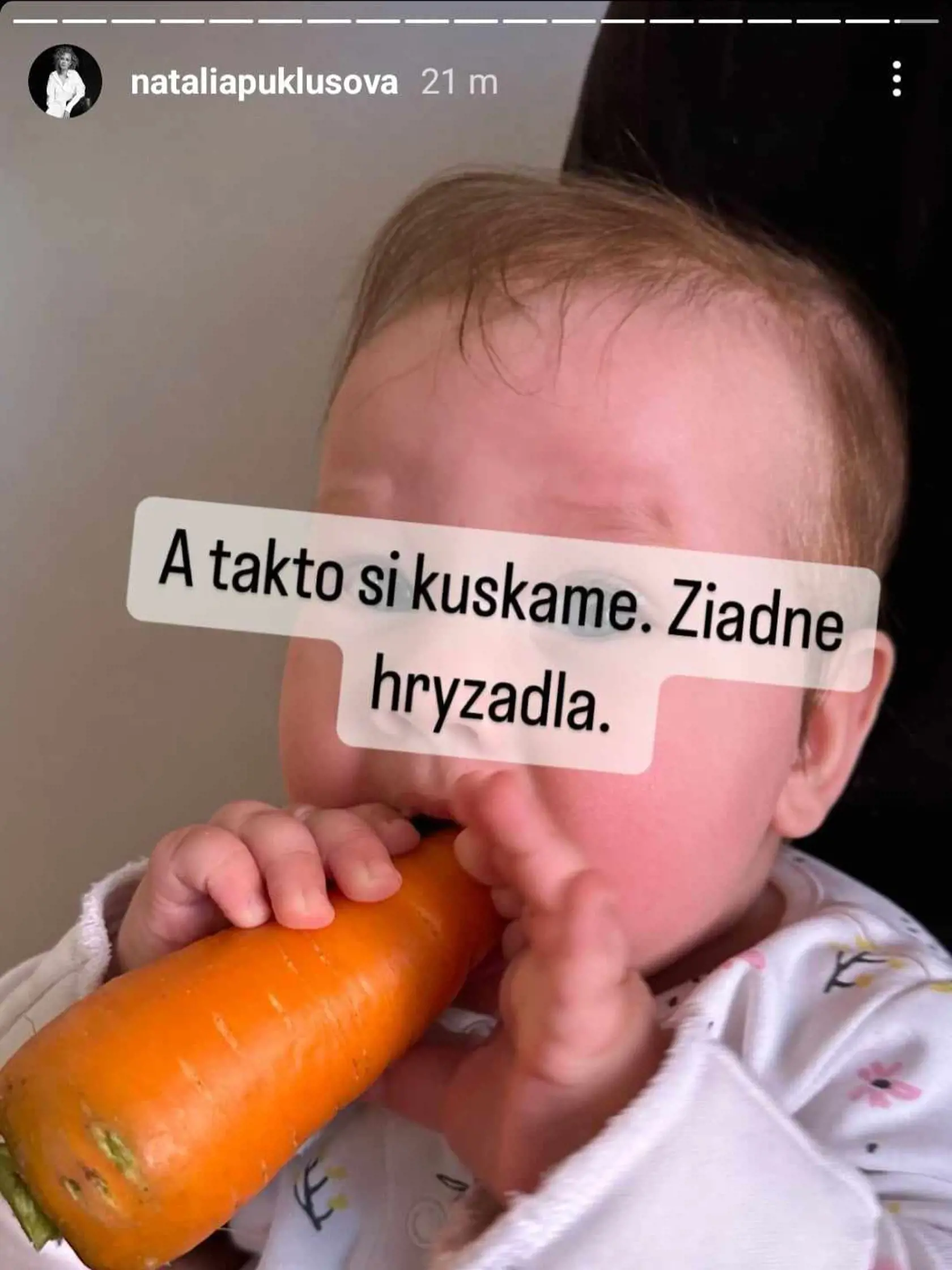 Natália Puklušová urobila dcérke prvý príkrm.